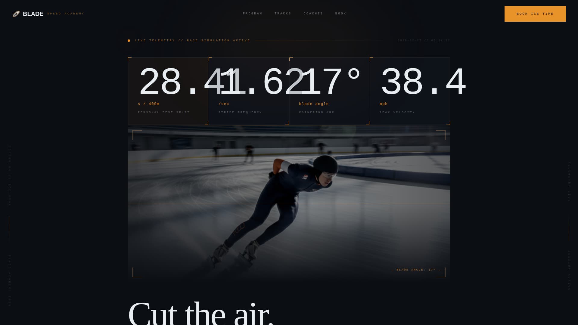 Glide — Supreme Short-Track Speed Skating Landing Page Template