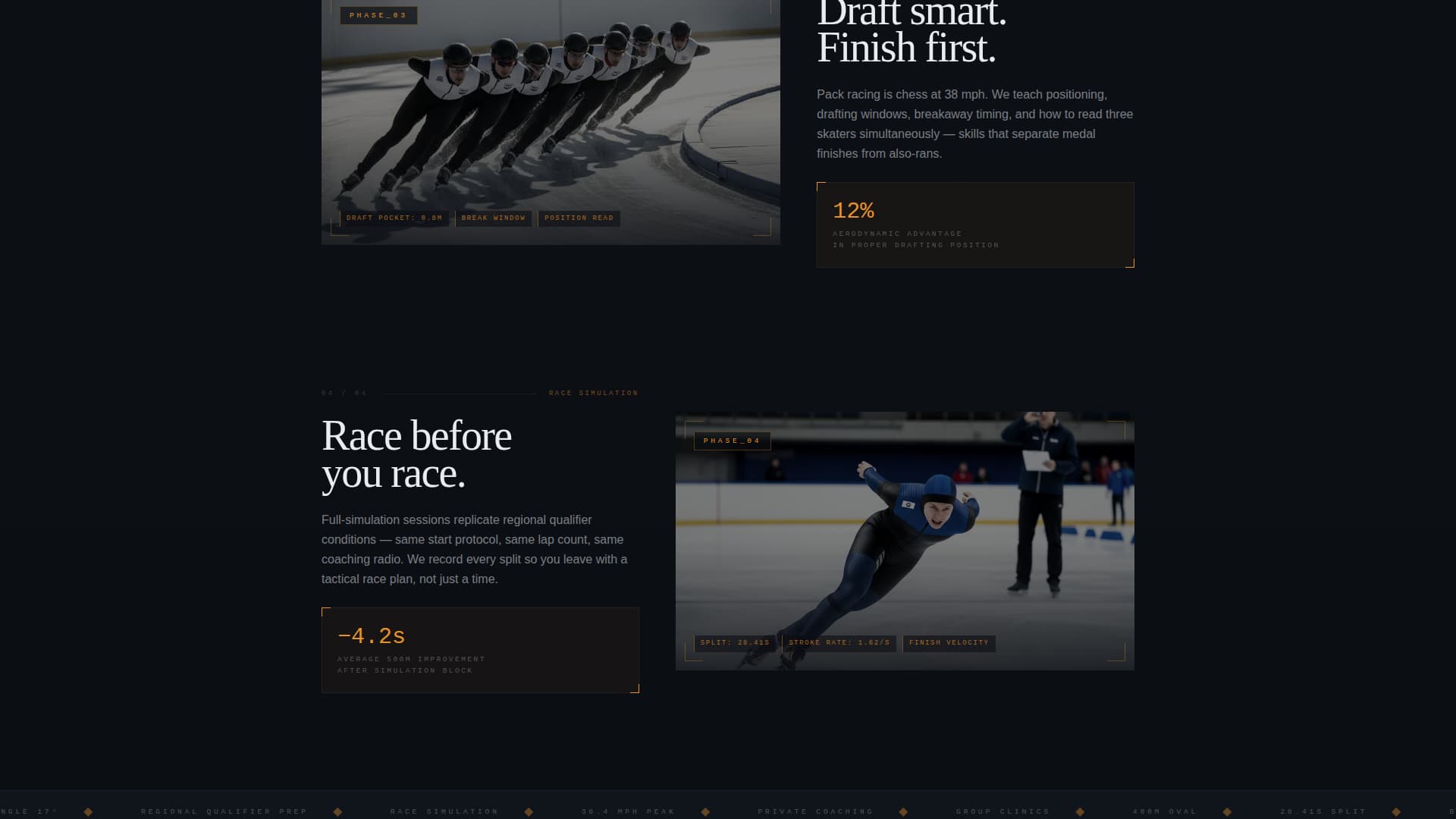 Glide — Supreme Short-Track Speed Skating Landing Page Template