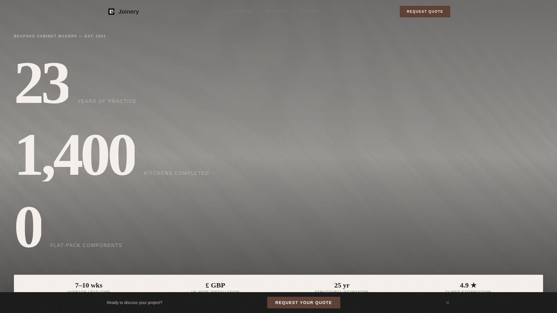 Cabinet Maker Business Blog Website Template