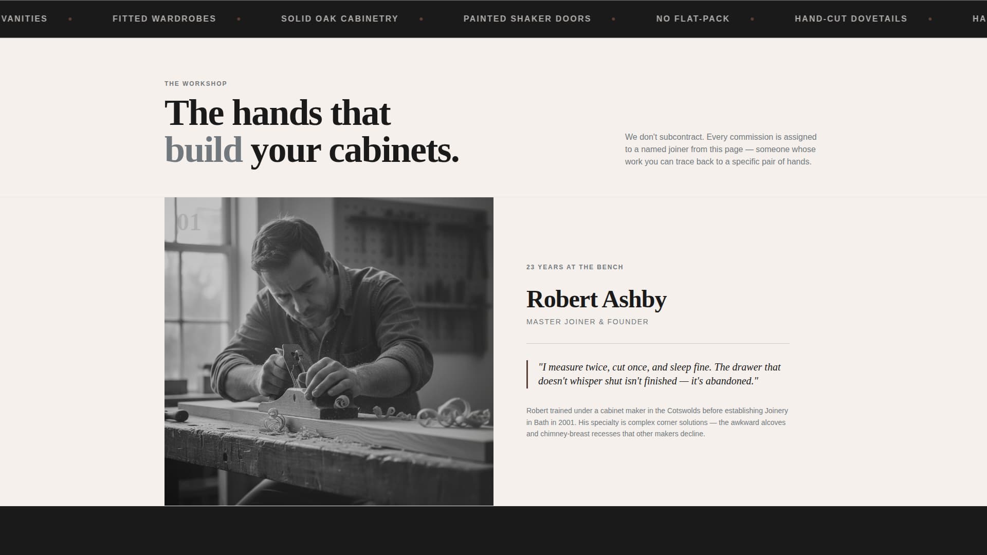 Cabinet Maker Business Blog Website Template