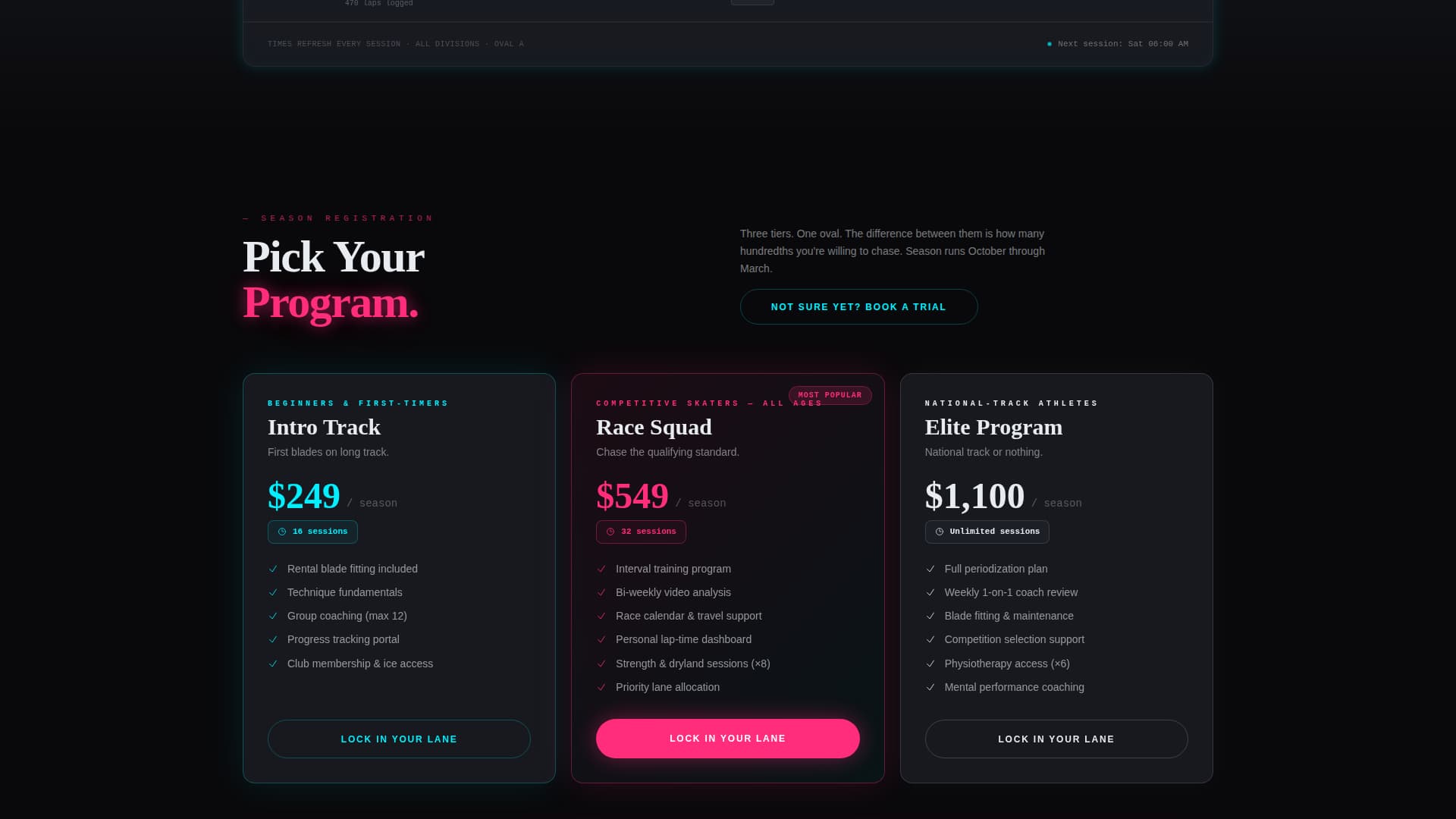 Blade - Electrifying Speedskating Landing Page Template