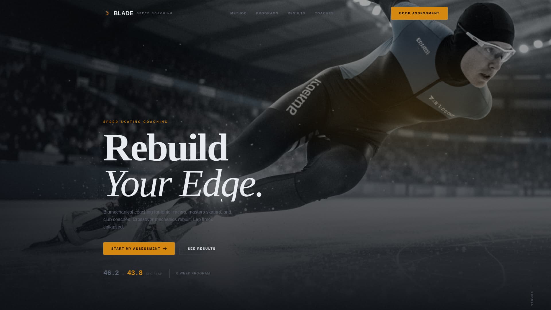 Blade - Highperformance Speedskating Landing Page Template