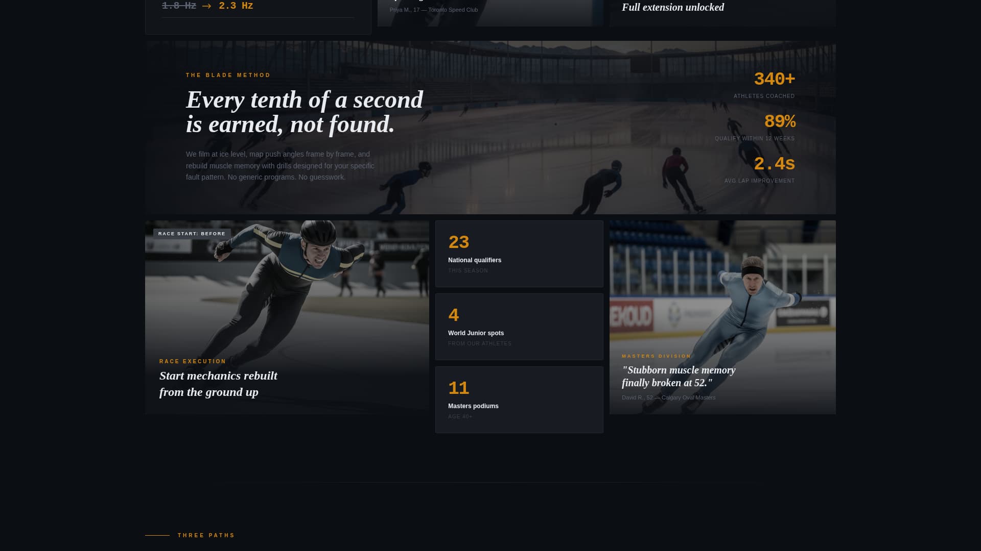 Blade - Highperformance Speedskating Landing Page Template