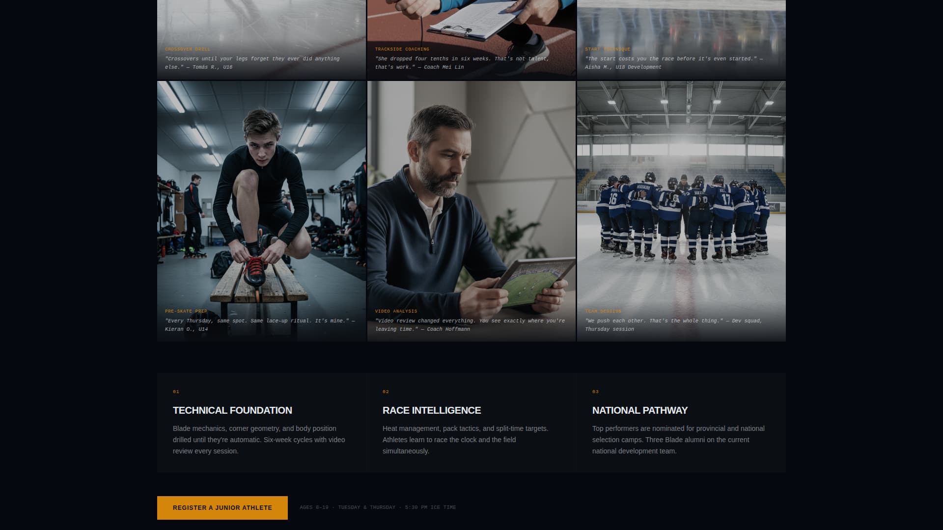 Blade - Elite Speedskating Landing Page Template