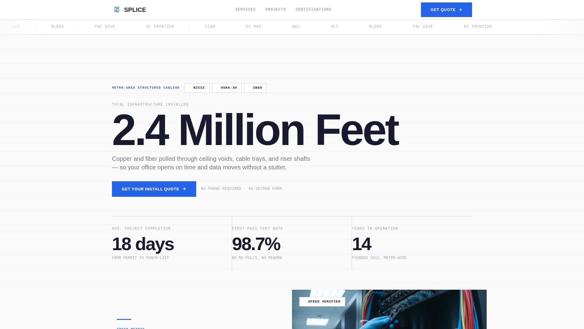 Cable Installer Business Specialist Professional Website Template