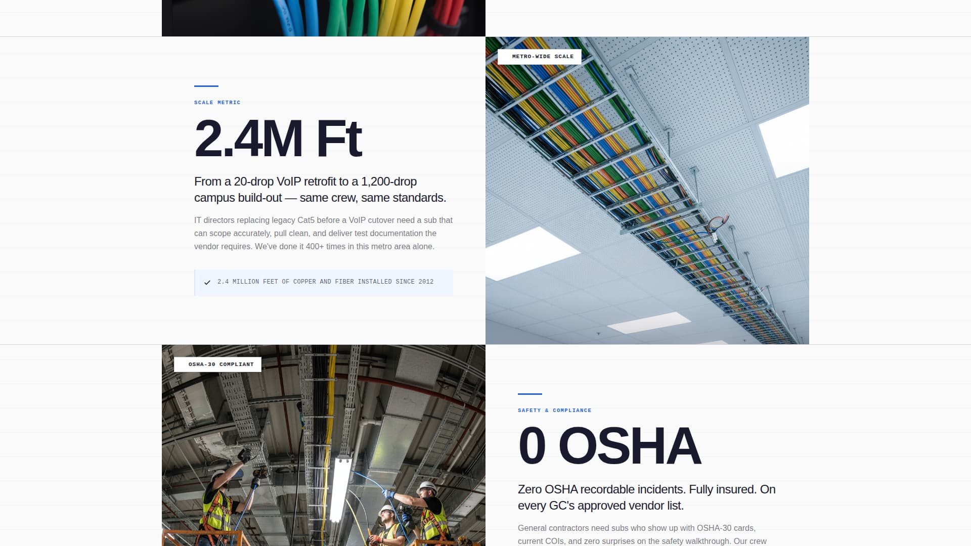 Cable Installer Business Specialist Professional Website Template