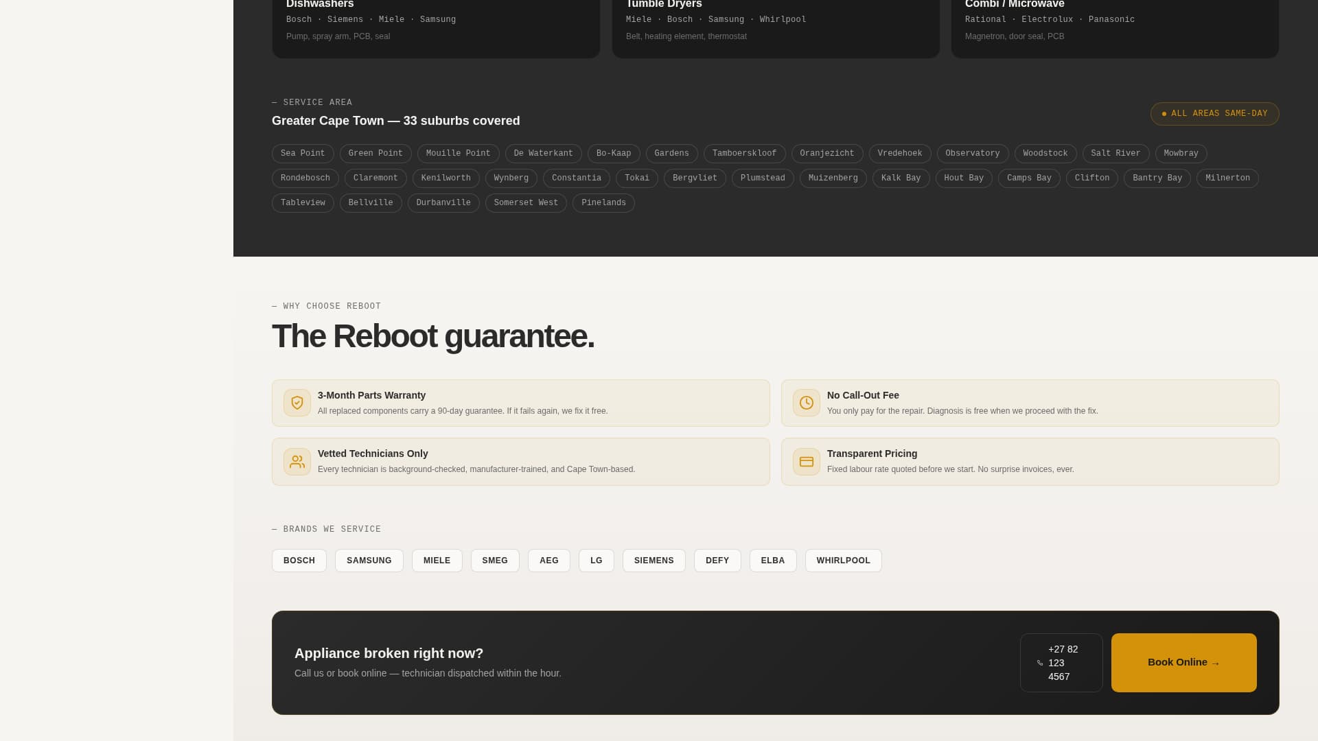 Reboot - Trusted Appliancerepair Landing Page Template