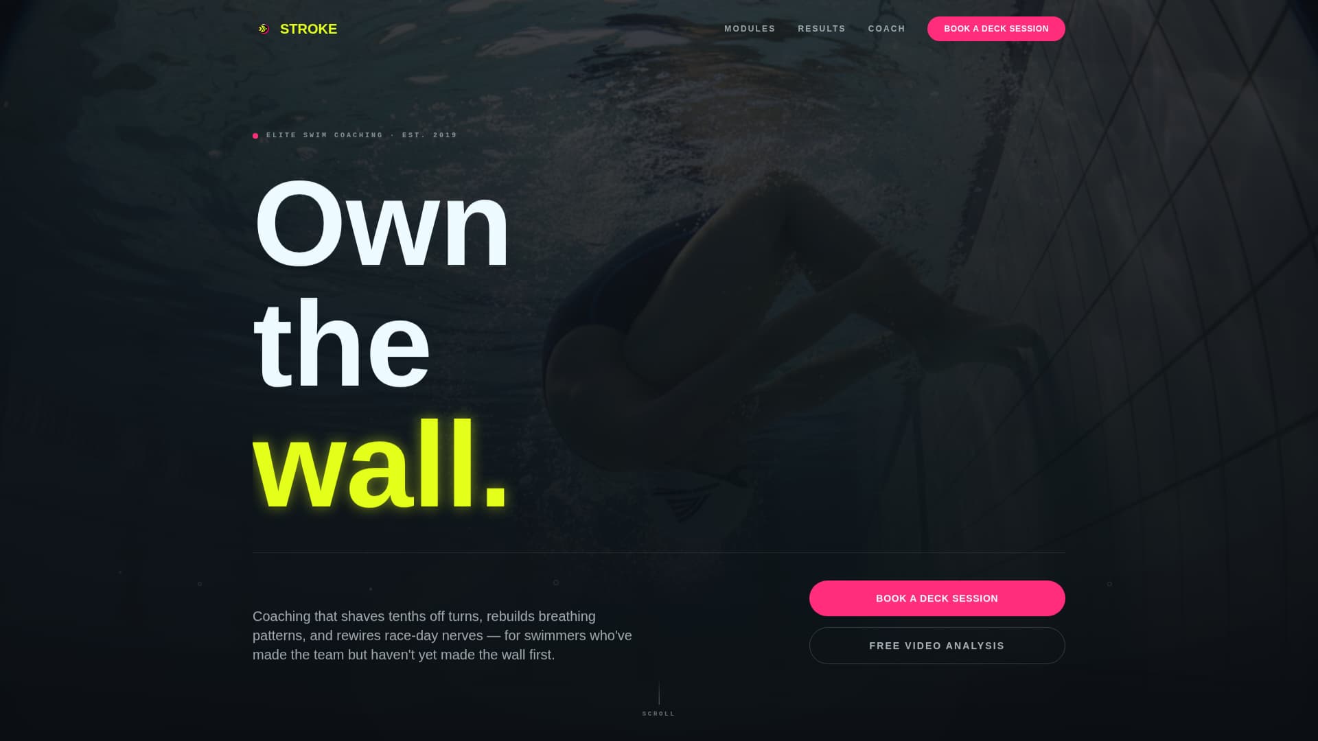 Stroke - Elite Swim Coaching Landing Page Template
