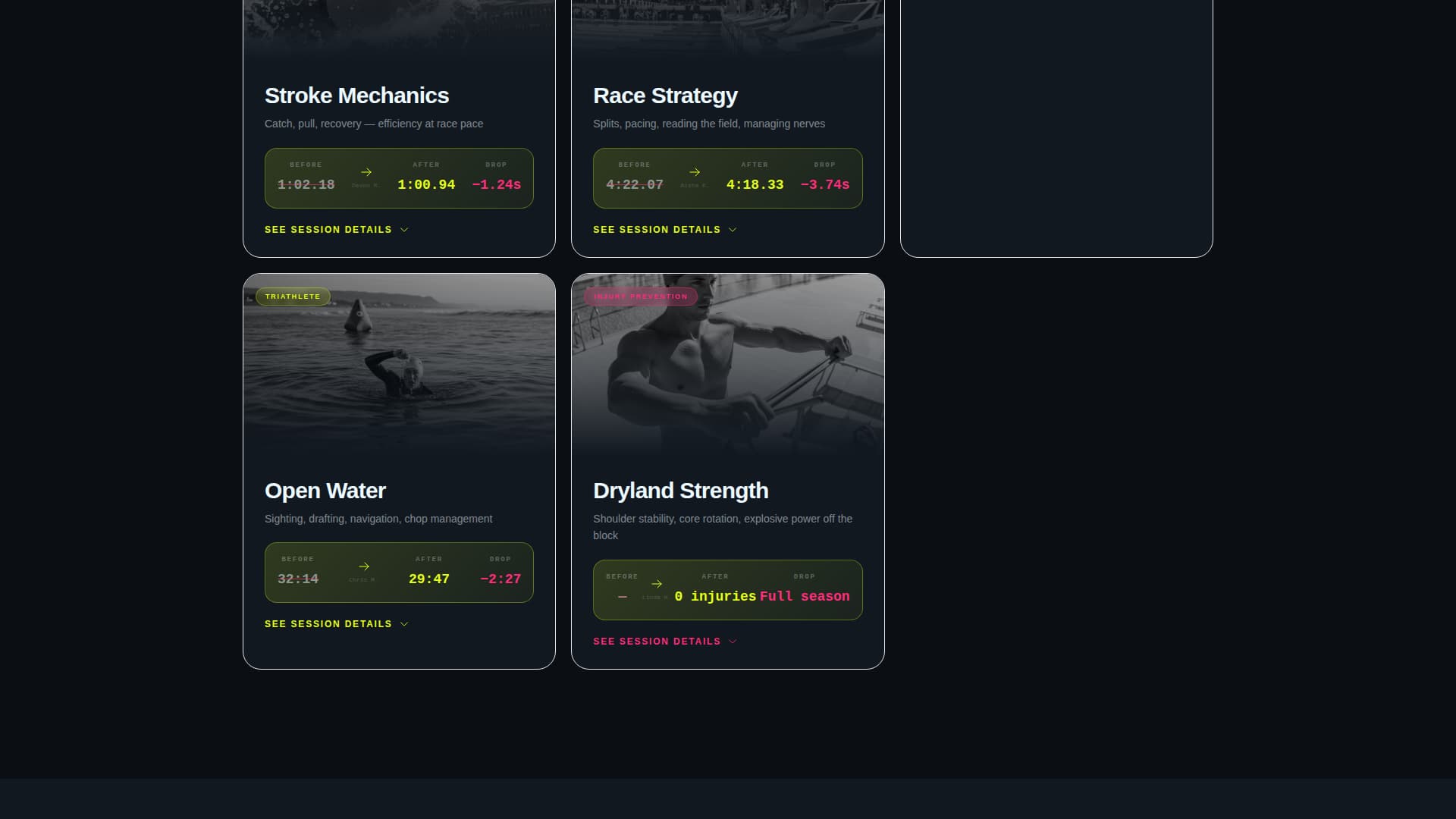 Stroke - Elite Swim Coaching Landing Page Template
