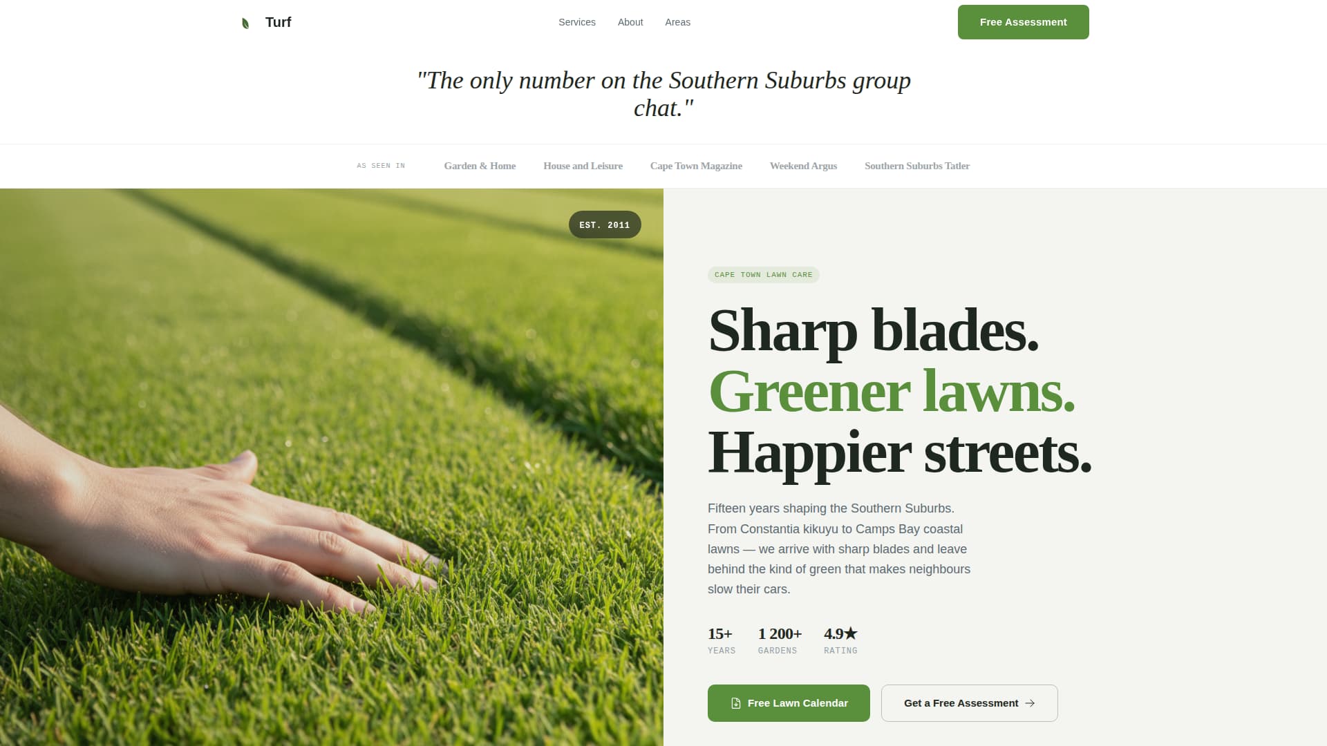 Turf - Premium Lawncare Landing Page Template
