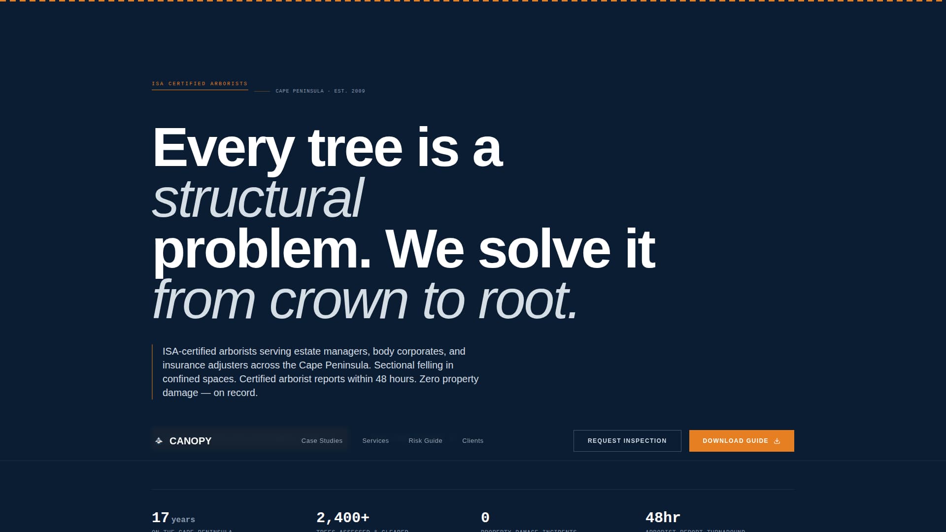 Canopy - Precision Arborist Landing Page Template