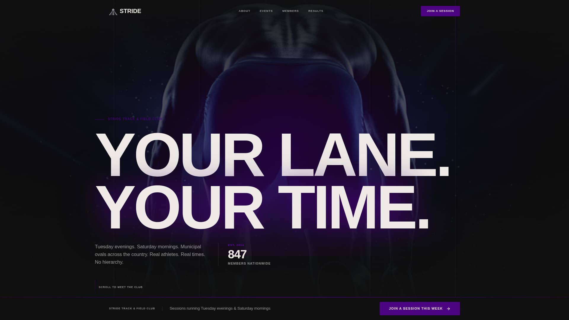 Stride - Electric Track Landing Page Template