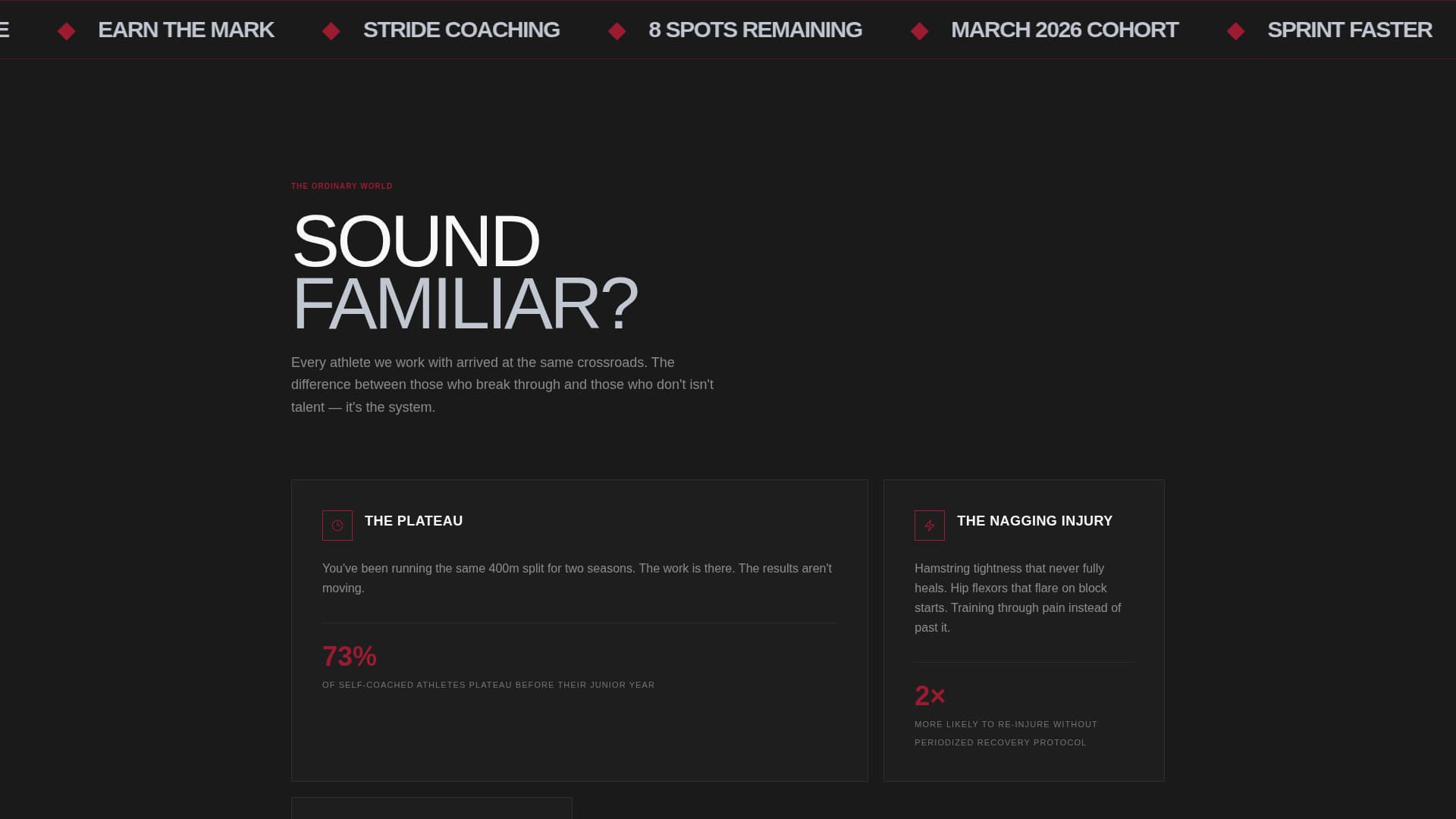 Stride - Electrifying Track Coaching Landing Page Template