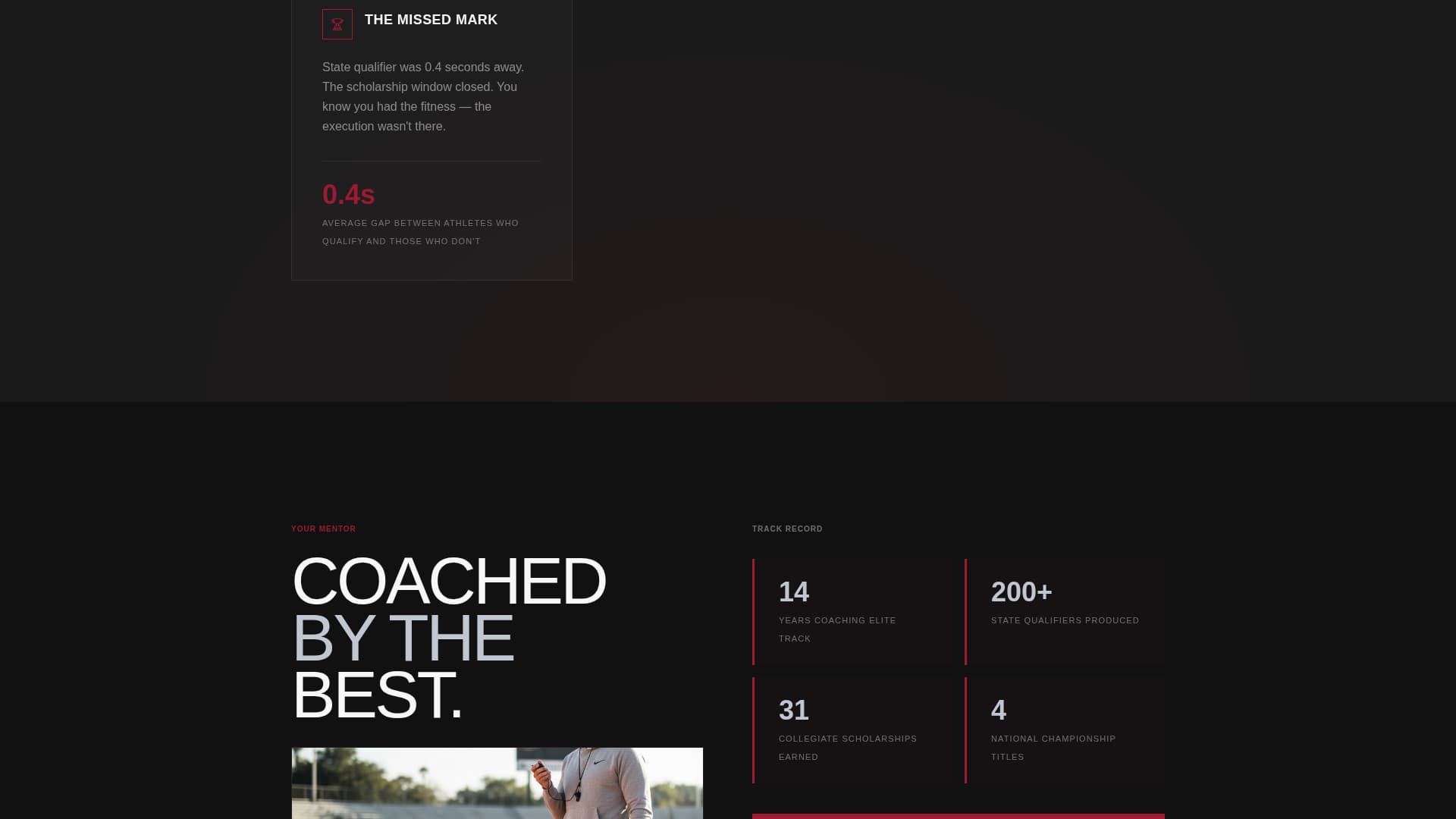 Stride - Electrifying Track Coaching Landing Page Template
