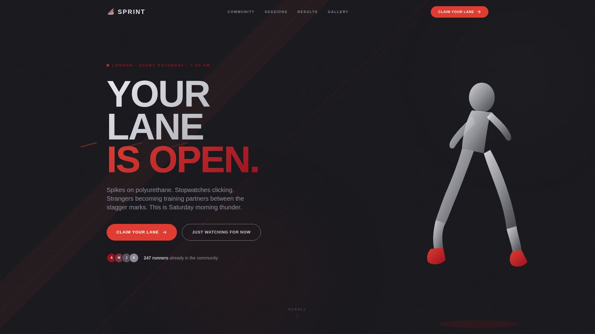 Sprint - Dynamic Track & Field Landing Page Template