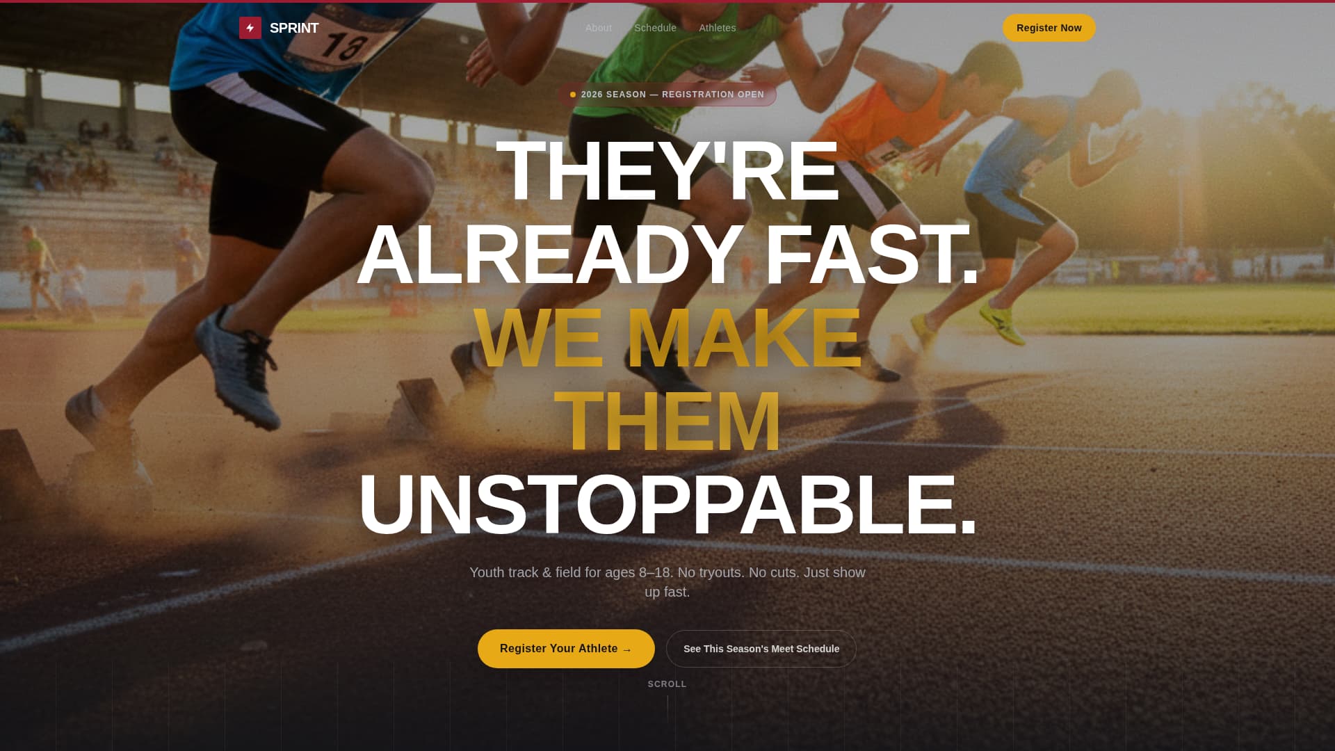 Sprint - Unstoppable Youth League Landing Page Template