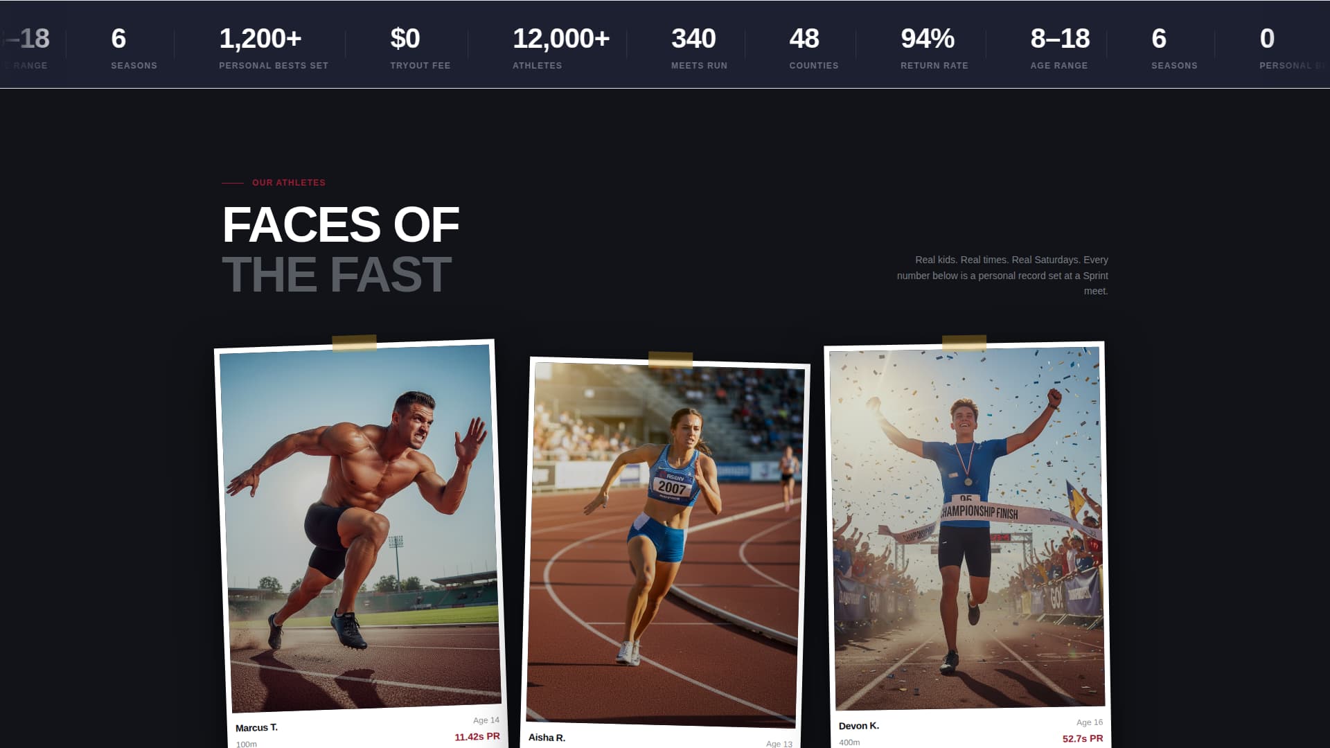 Sprint - Unstoppable Youth League Landing Page Template