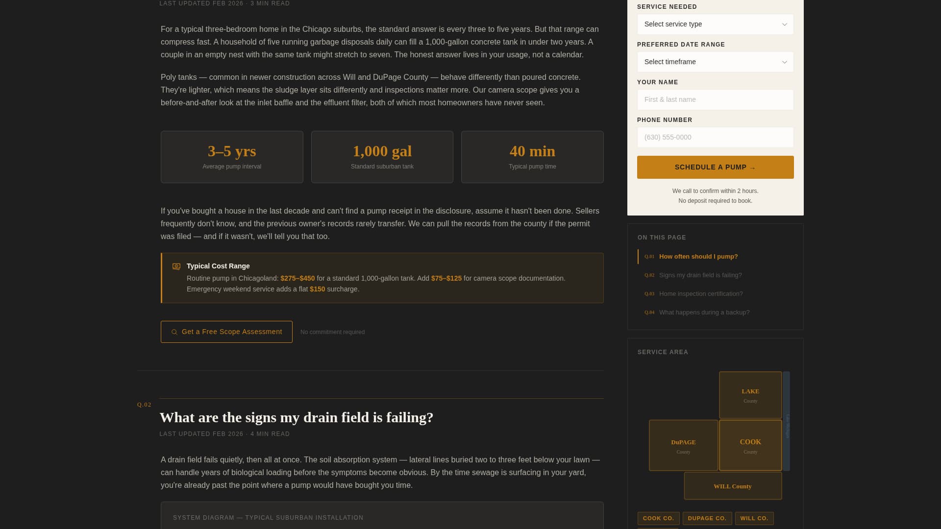 Pump - Authoritative Septic Landing Page Template