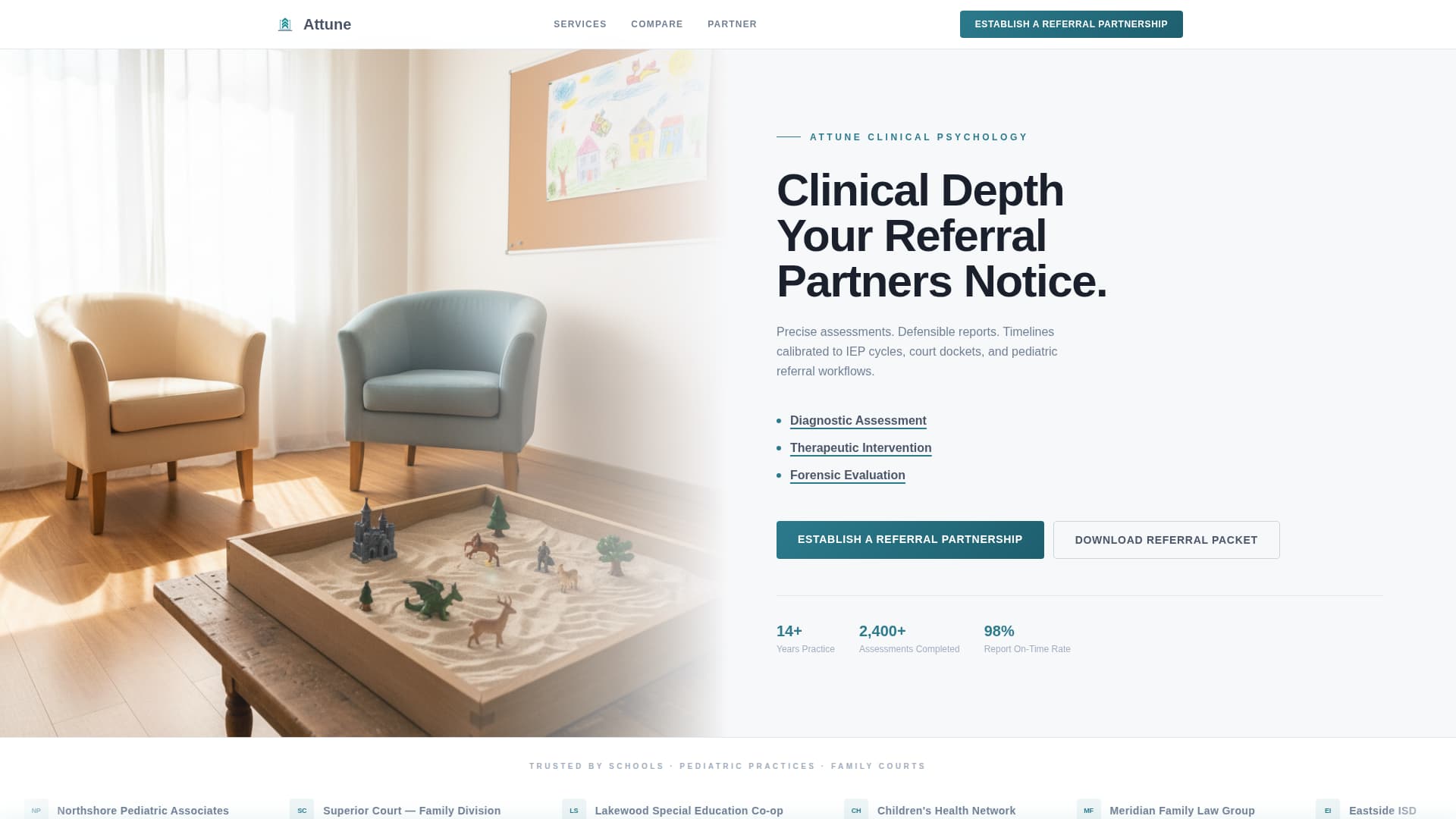 Attune - Precise Psychologist Landing Page Template