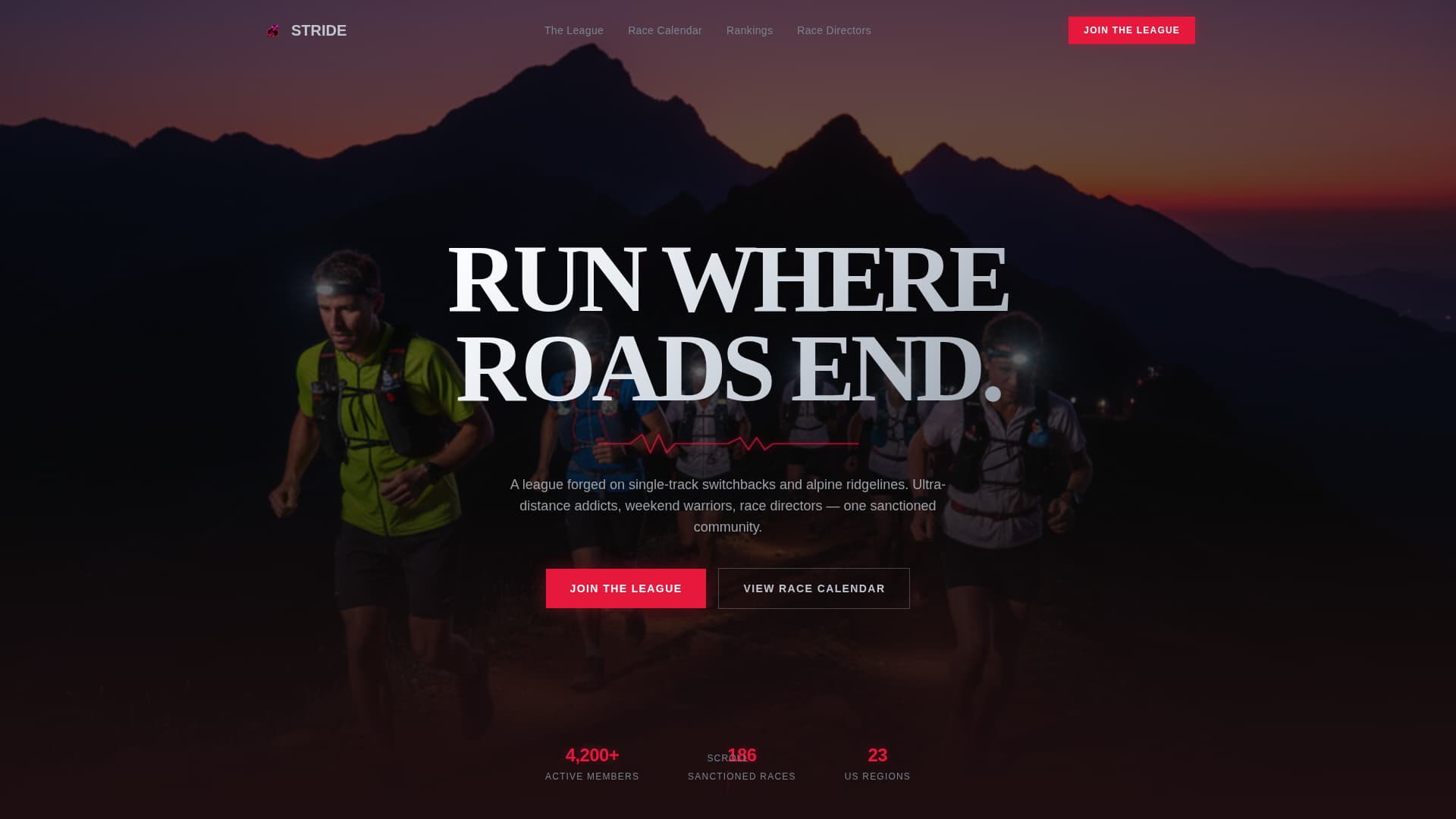 Stride - Electrifying Trailrunning Landing Page Template