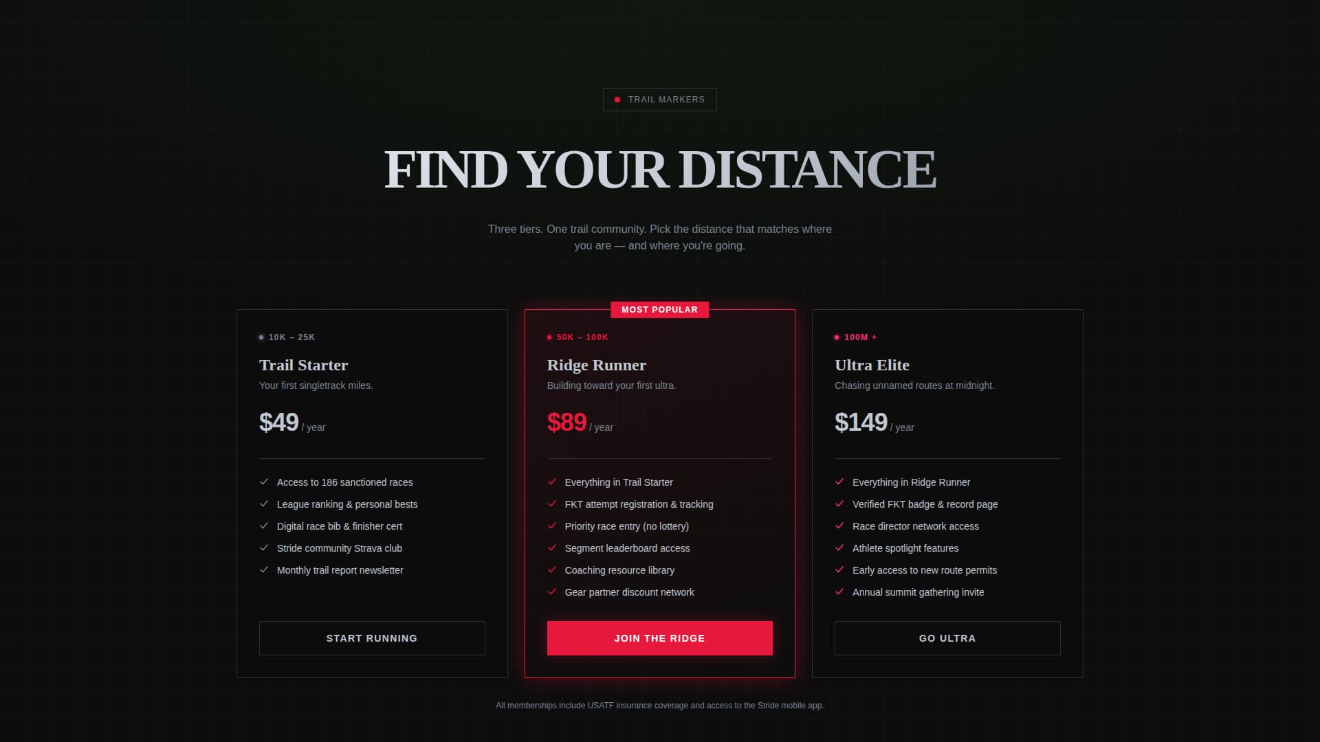 Stride - Electrifying Trailrunning Landing Page Template