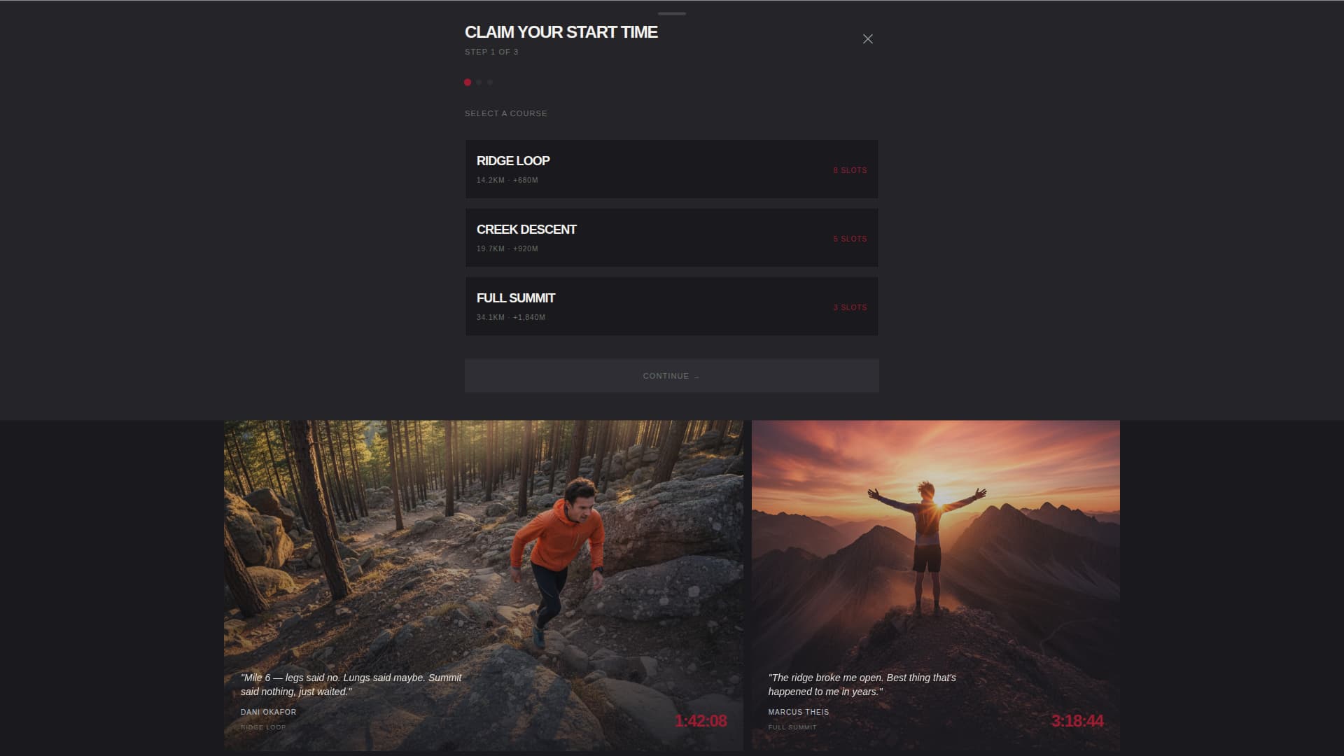 Stride - Rugged Trailrunning Landing Page Template