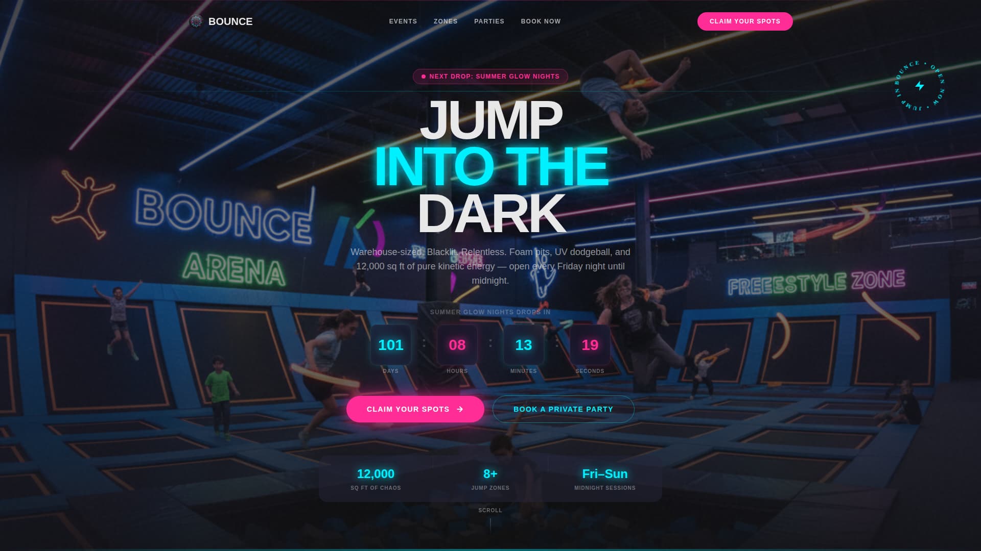 Bounce - Electrifying Trampoline Landing Page Template