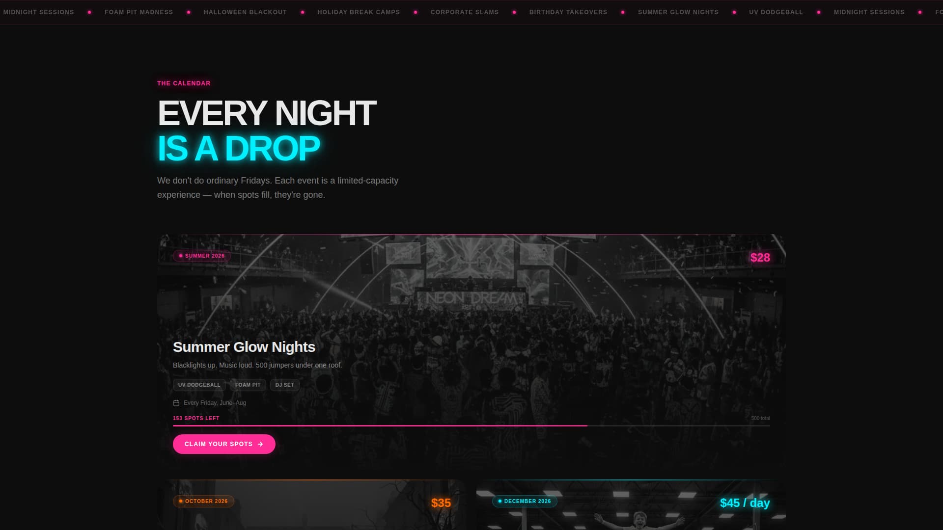 Bounce - Electrifying Trampoline Landing Page Template