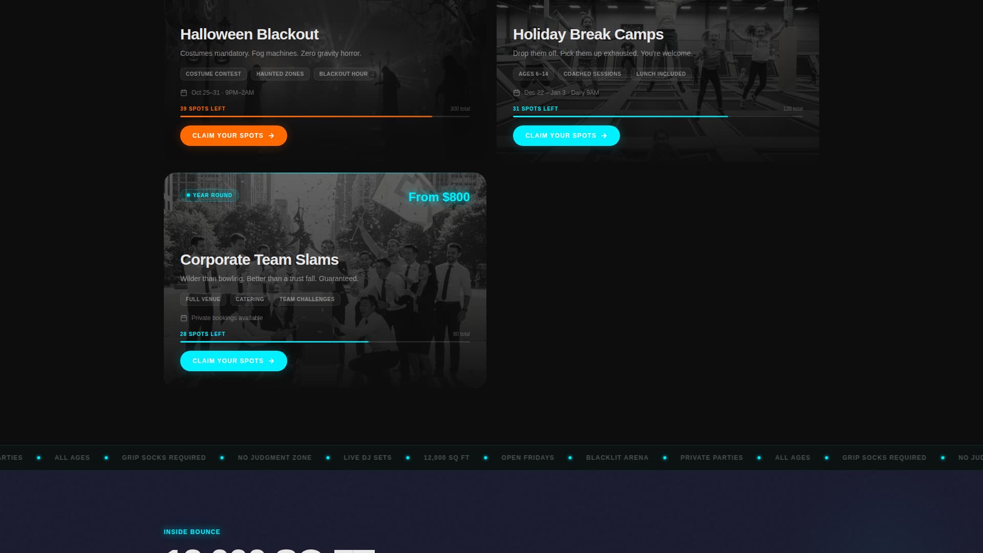 Bounce - Electrifying Trampoline Landing Page Template