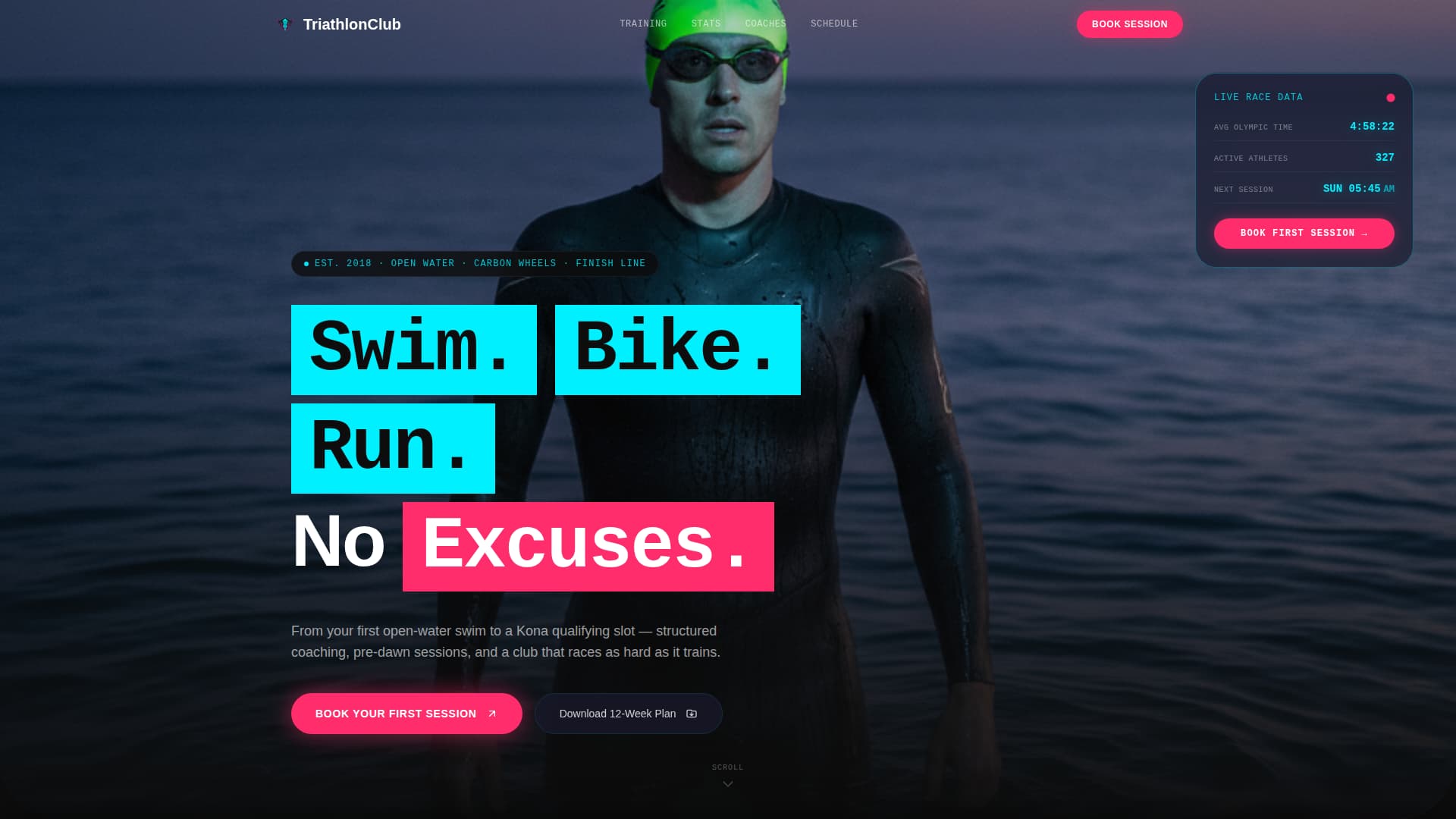 Triathlon - Electric Club Landing Page Template