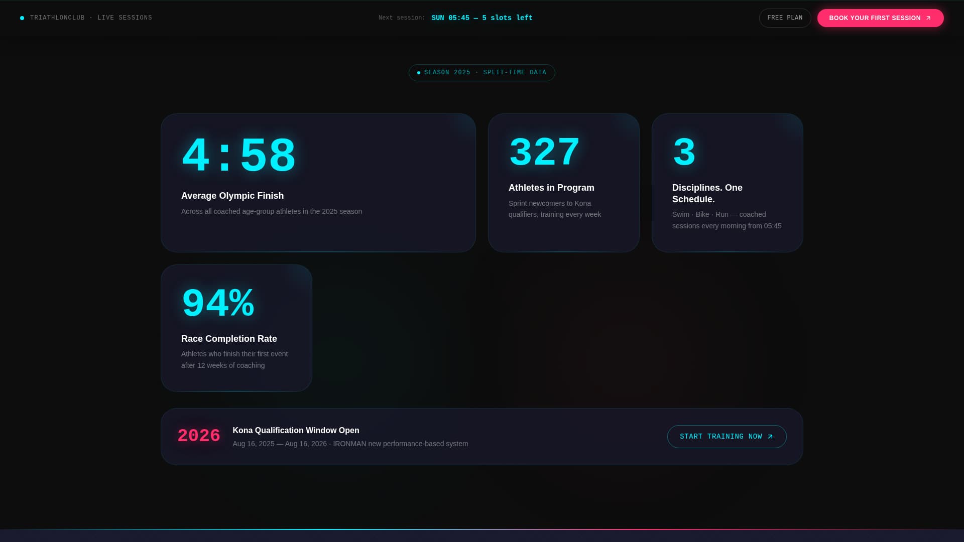 Triathlon - Electric Club Landing Page Template
