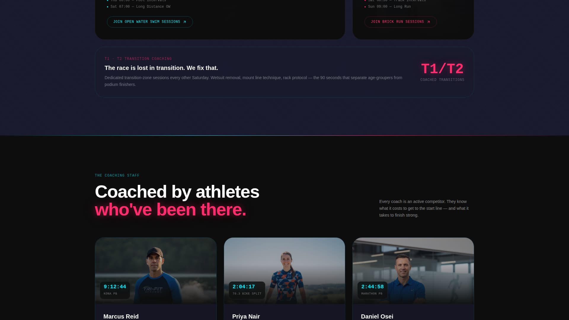 Triathlon - Electric Club Landing Page Template