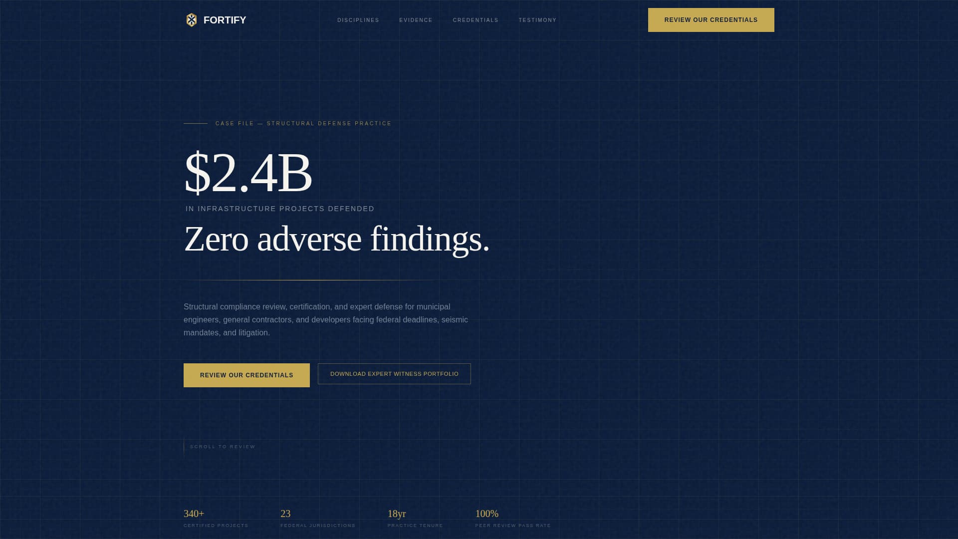 Fortify - Authoritative Engineering Landing Page Template