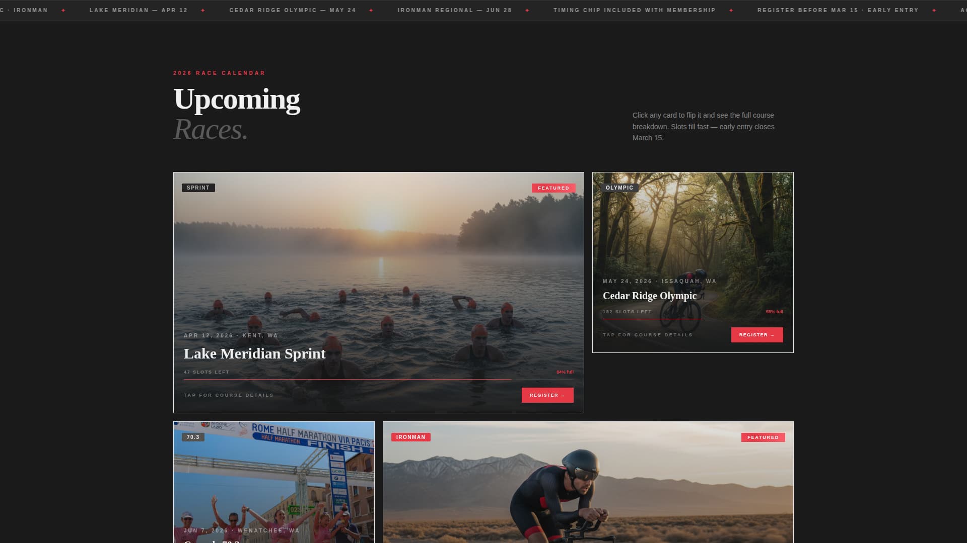 Triathlon - Highperformance League Landing Page Template