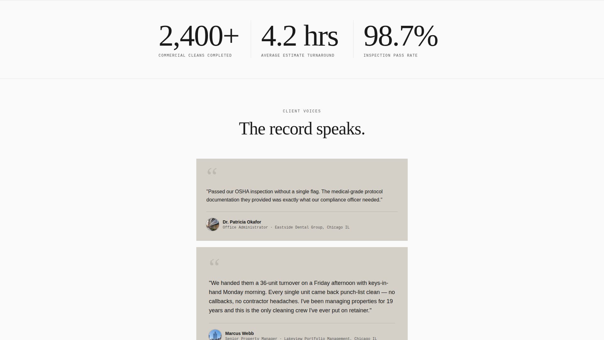 Spotless - Trusted Commercialcleaning Landing Page Template