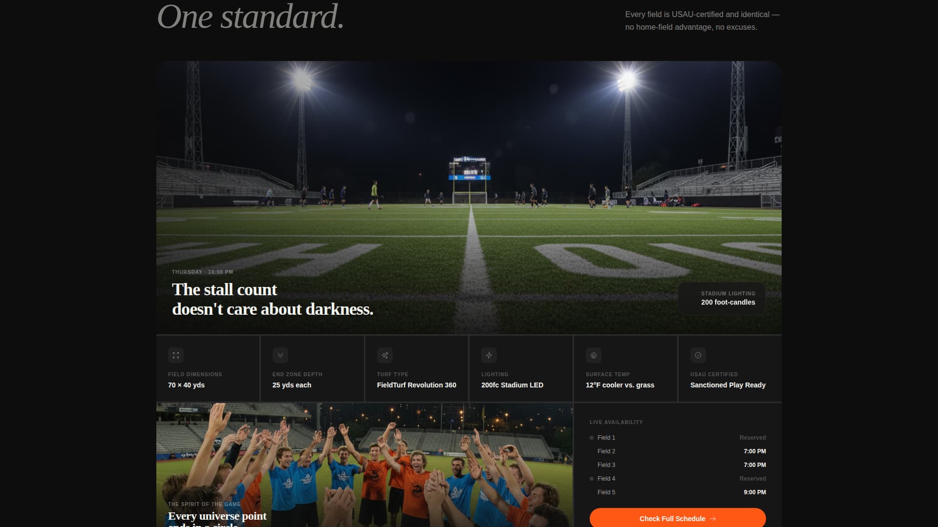Fieldhouse - Dynamic Ultimatefrisbee Landing Page Template