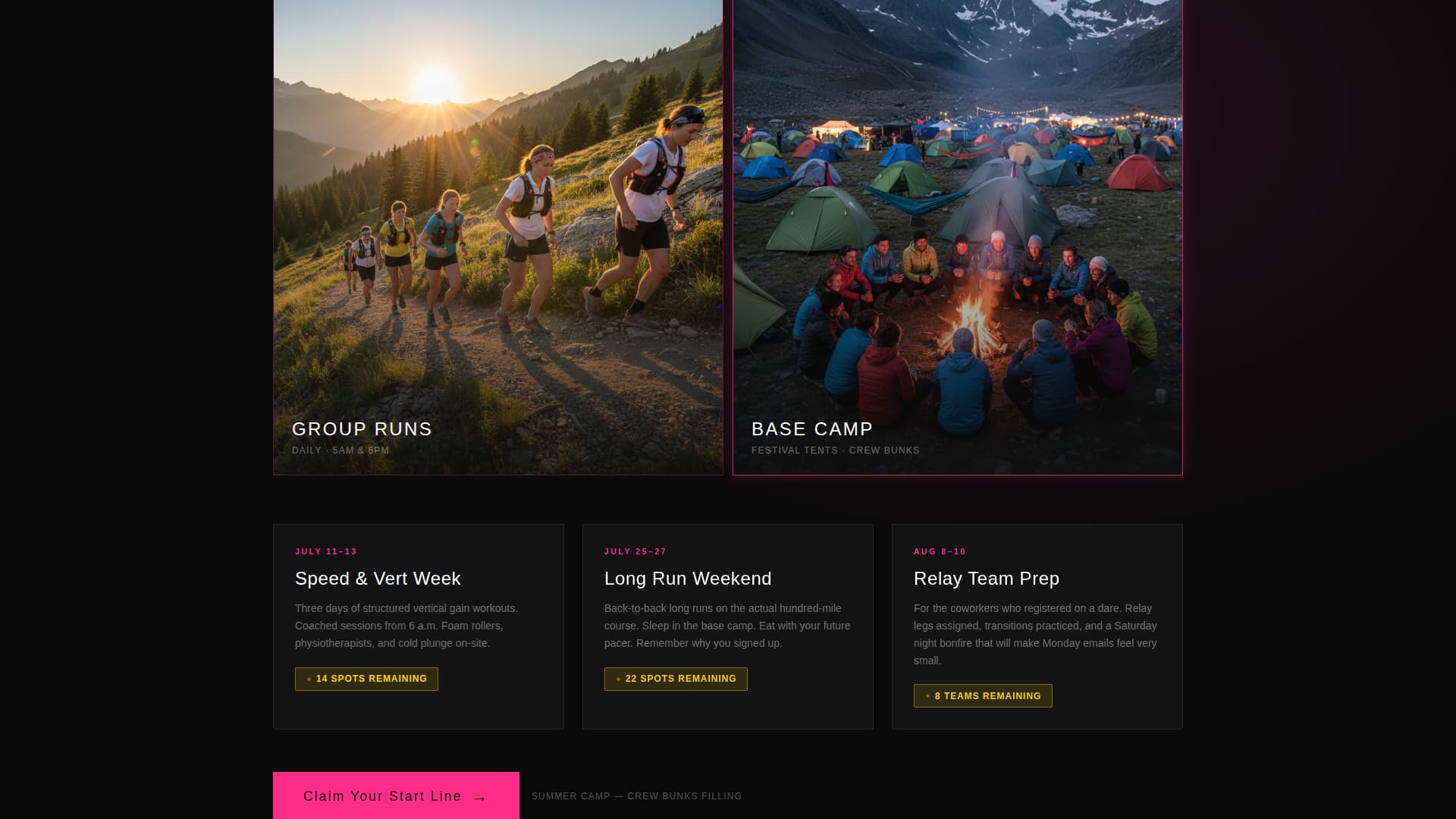 Stride - Electrifying Ultrarunning Landing Page Template