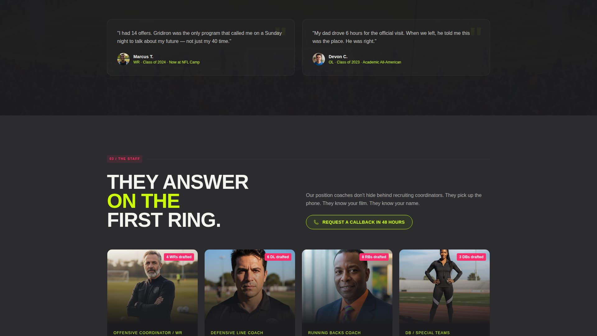 Gridiron - Electrifying Athletics Landing Page Template