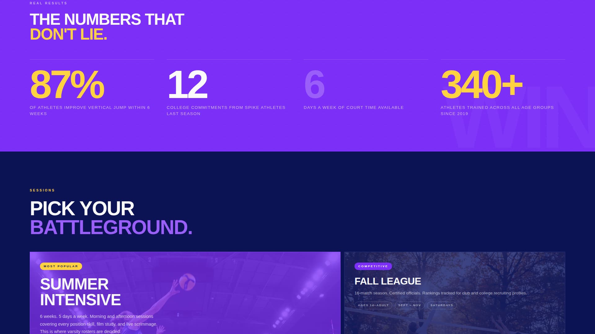 Spike - Electrifying Volleyball Landing Page Template