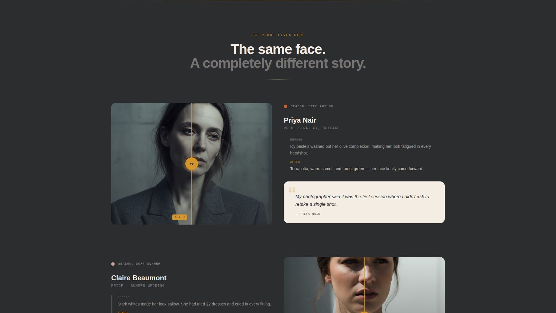 Drape - Precision Coloranalysis Landing Page Template