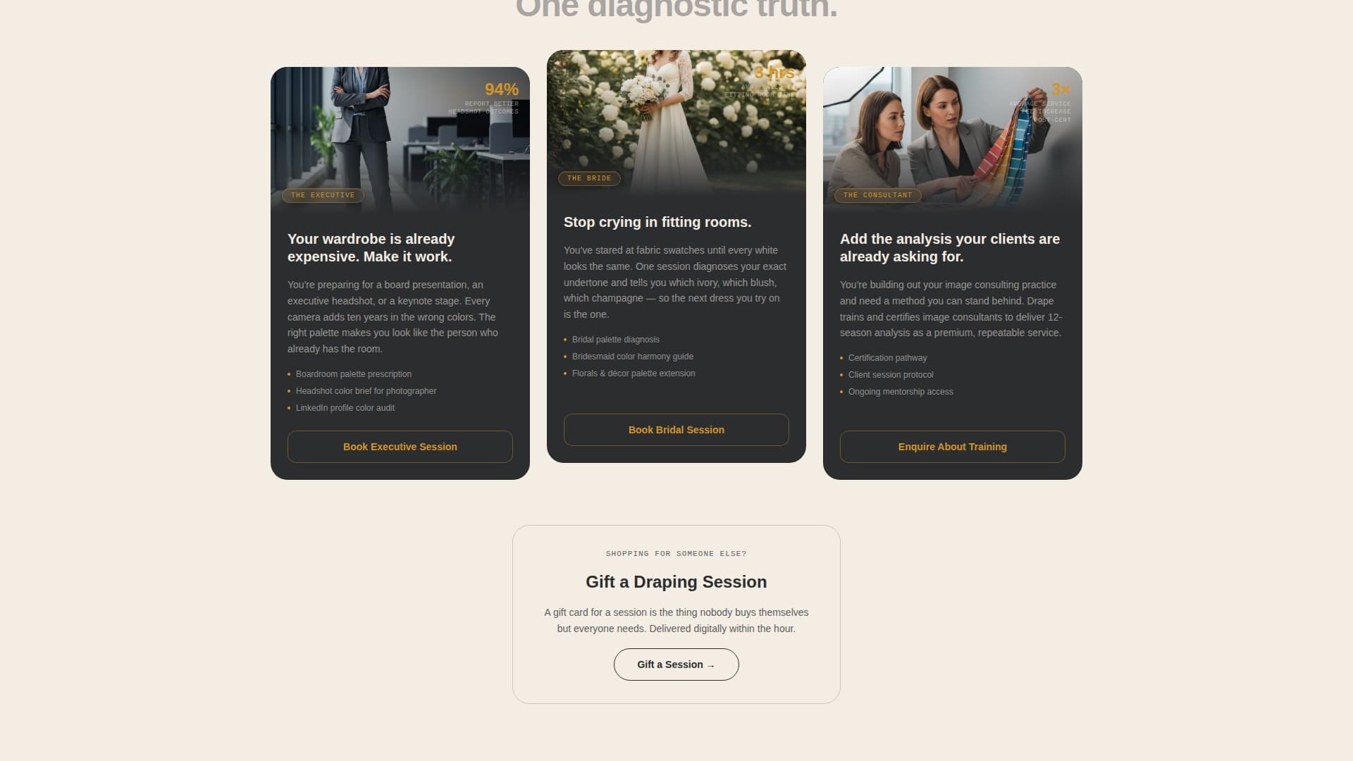Drape - Precision Coloranalysis Landing Page Template