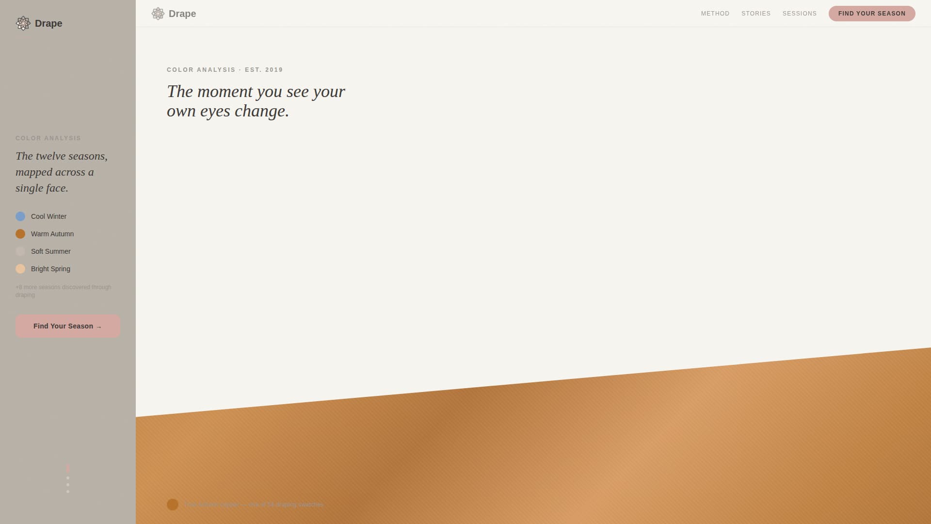 Drape - Elegant Coloranalyst Landing Page Template