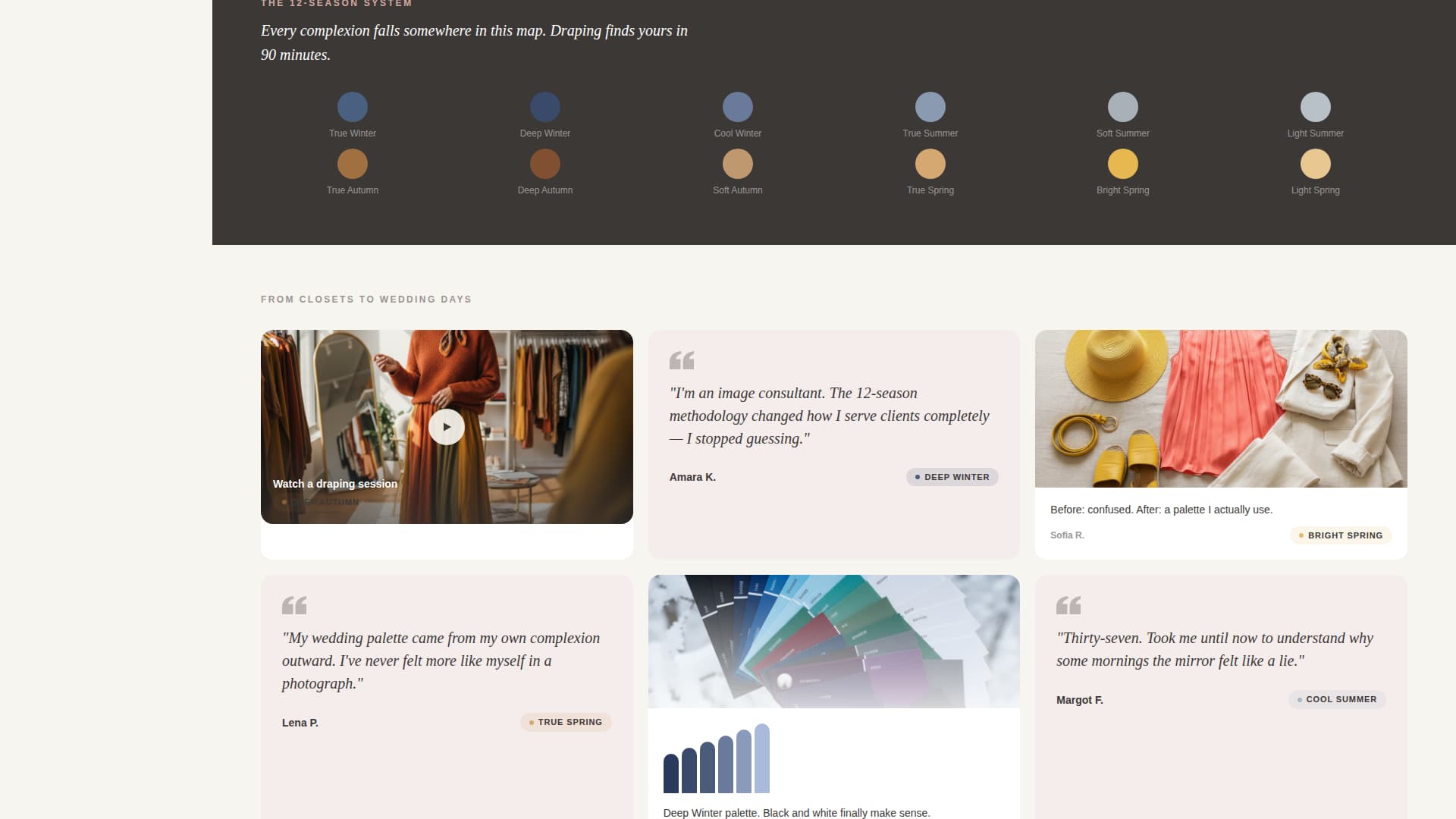 Drape - Elegant Coloranalyst Landing Page Template