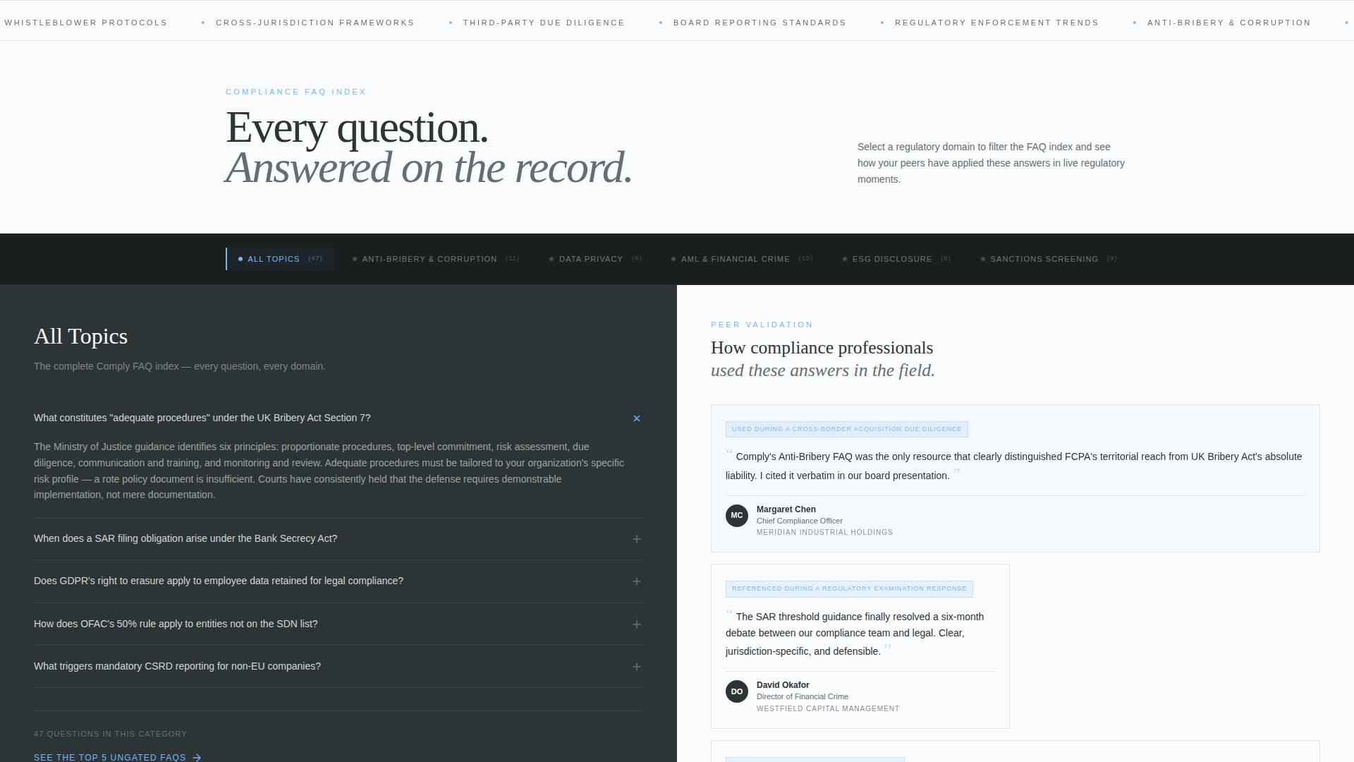 Comply — Expert Standards Advisory Landing Page Template