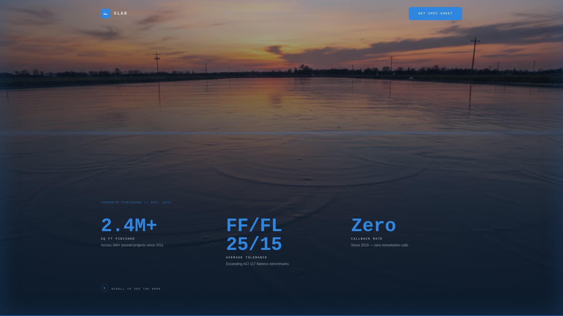 Slab - Precision Concrete Landing Page Template