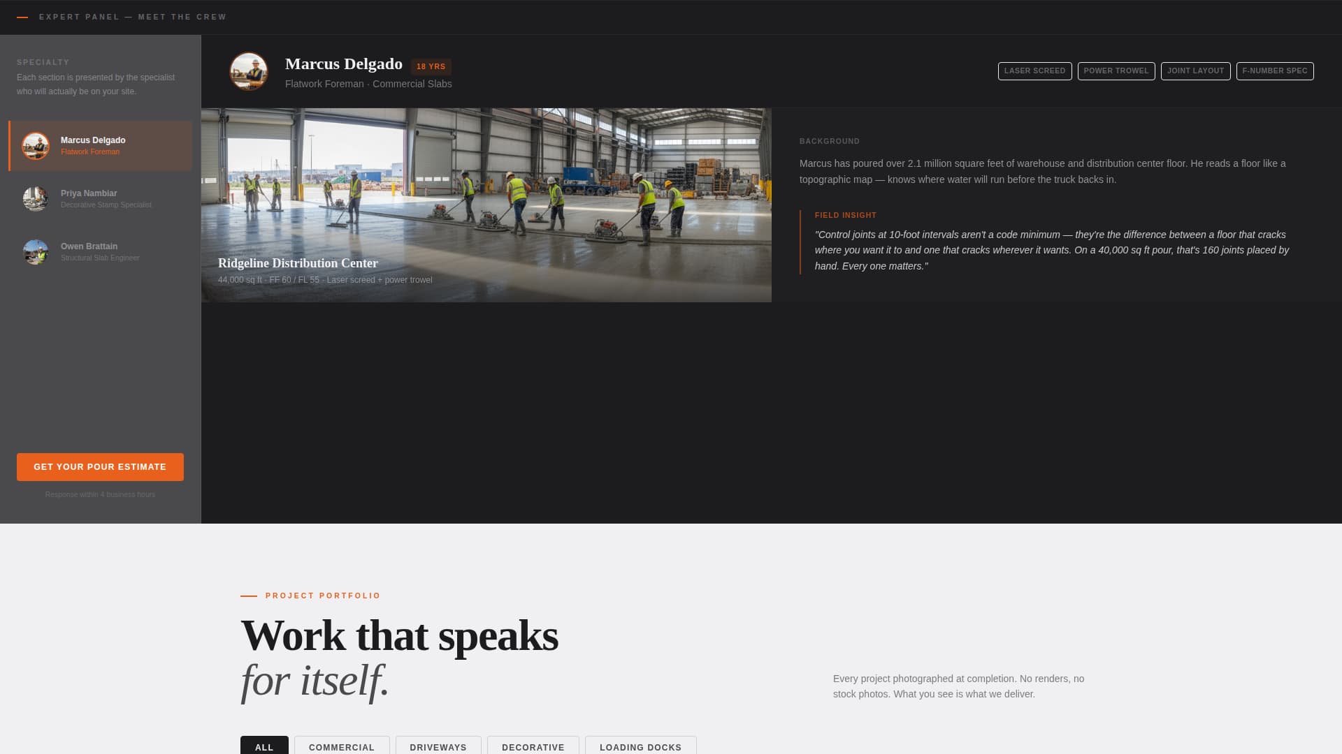 Trowel - Precision Concretefinisher Landing Page Template
