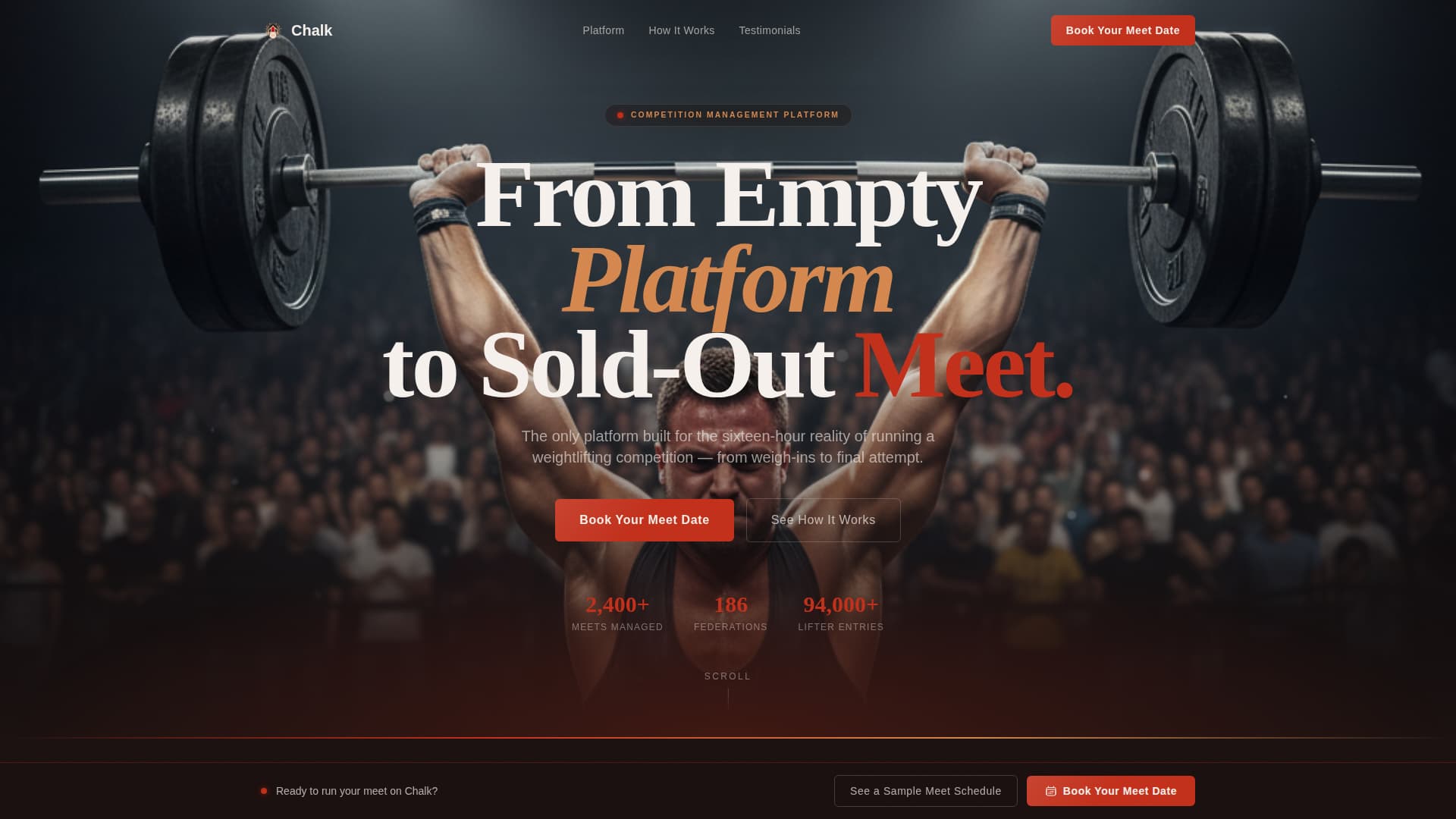 Chalk - Powerful Weightlifting Landing Page Template