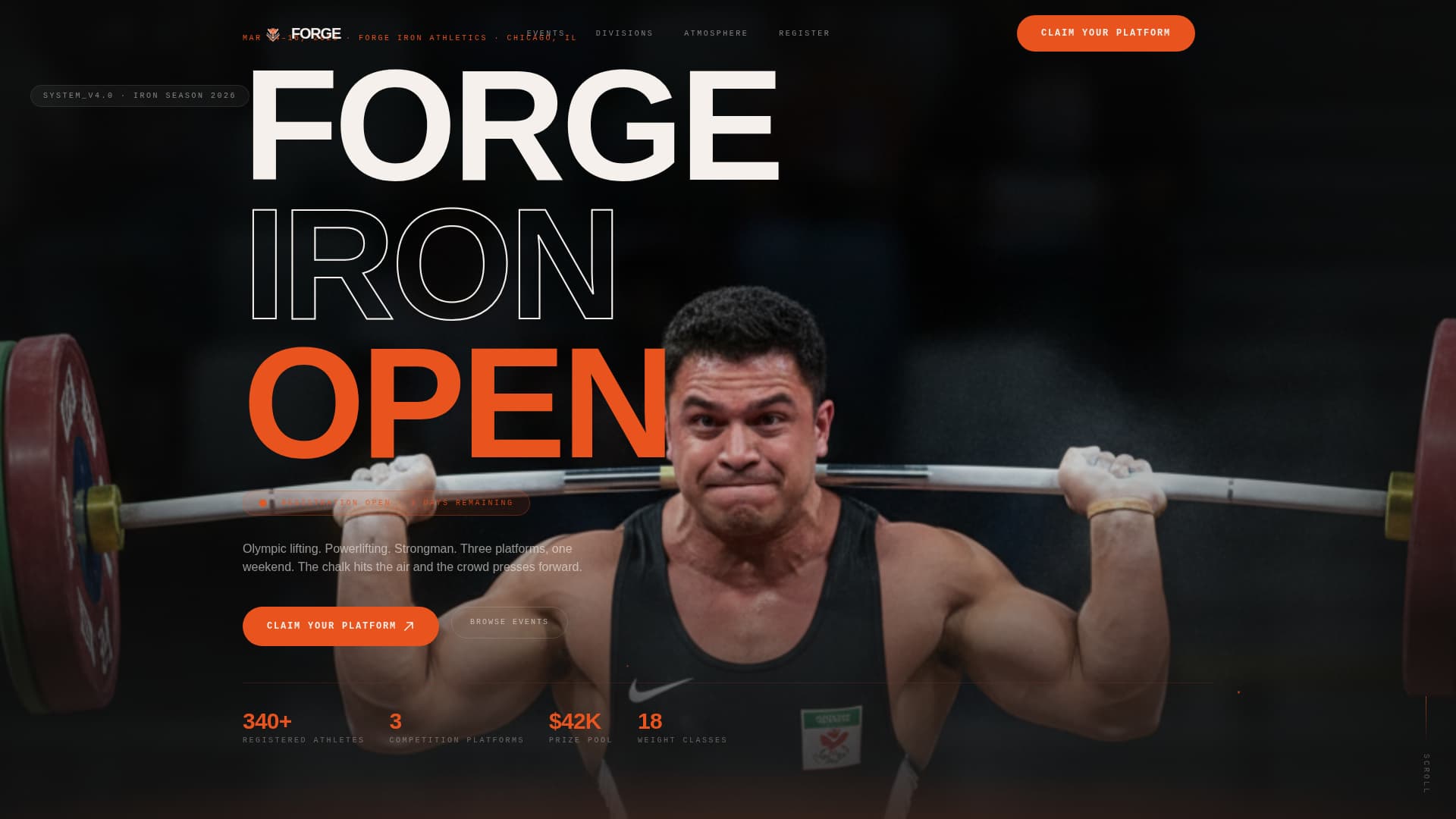 Forge - Electrifying Weightlifting Landing Page Template
