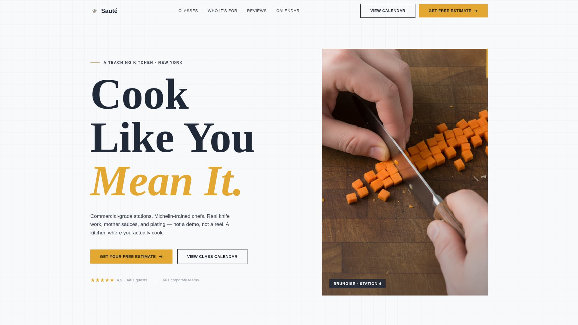 Saut - Elite Culinary Landing Page Template
