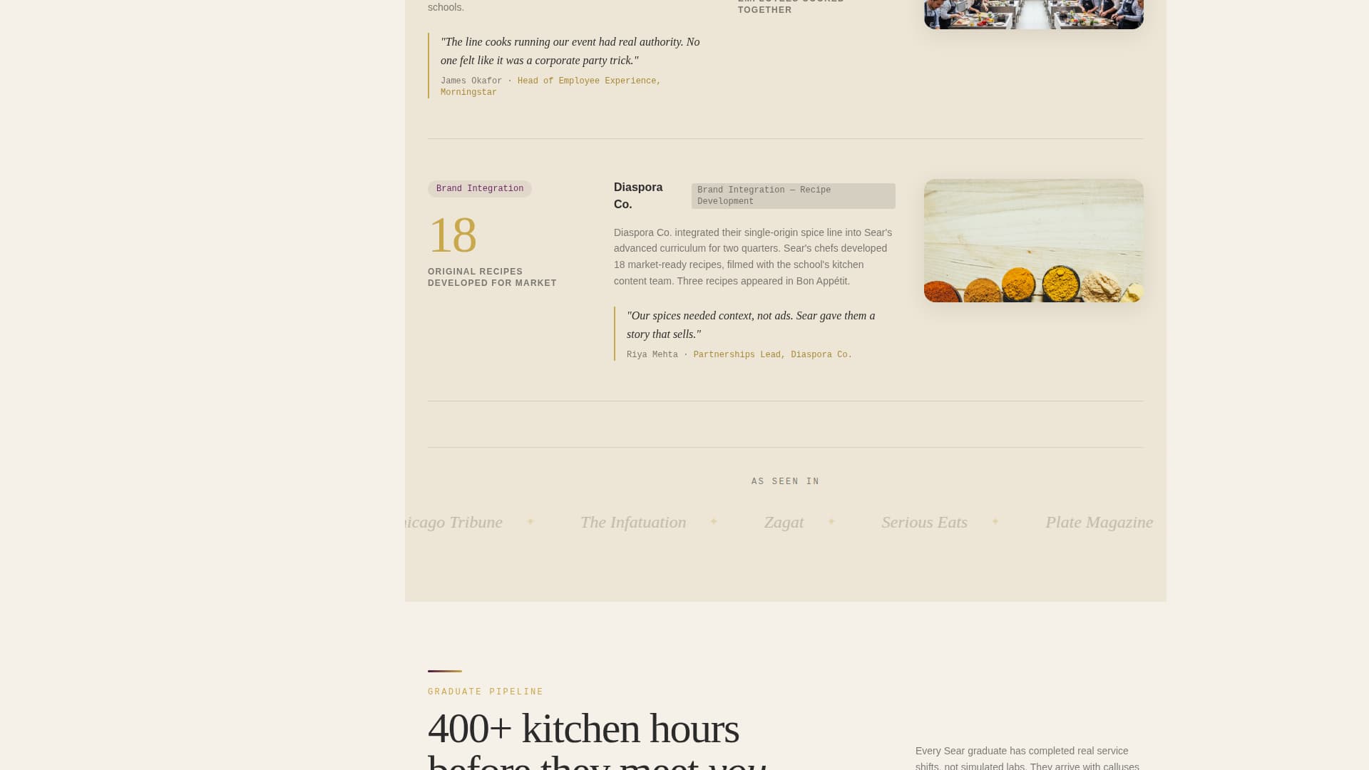 Sear - Prestigious Culinary Landing Page Template